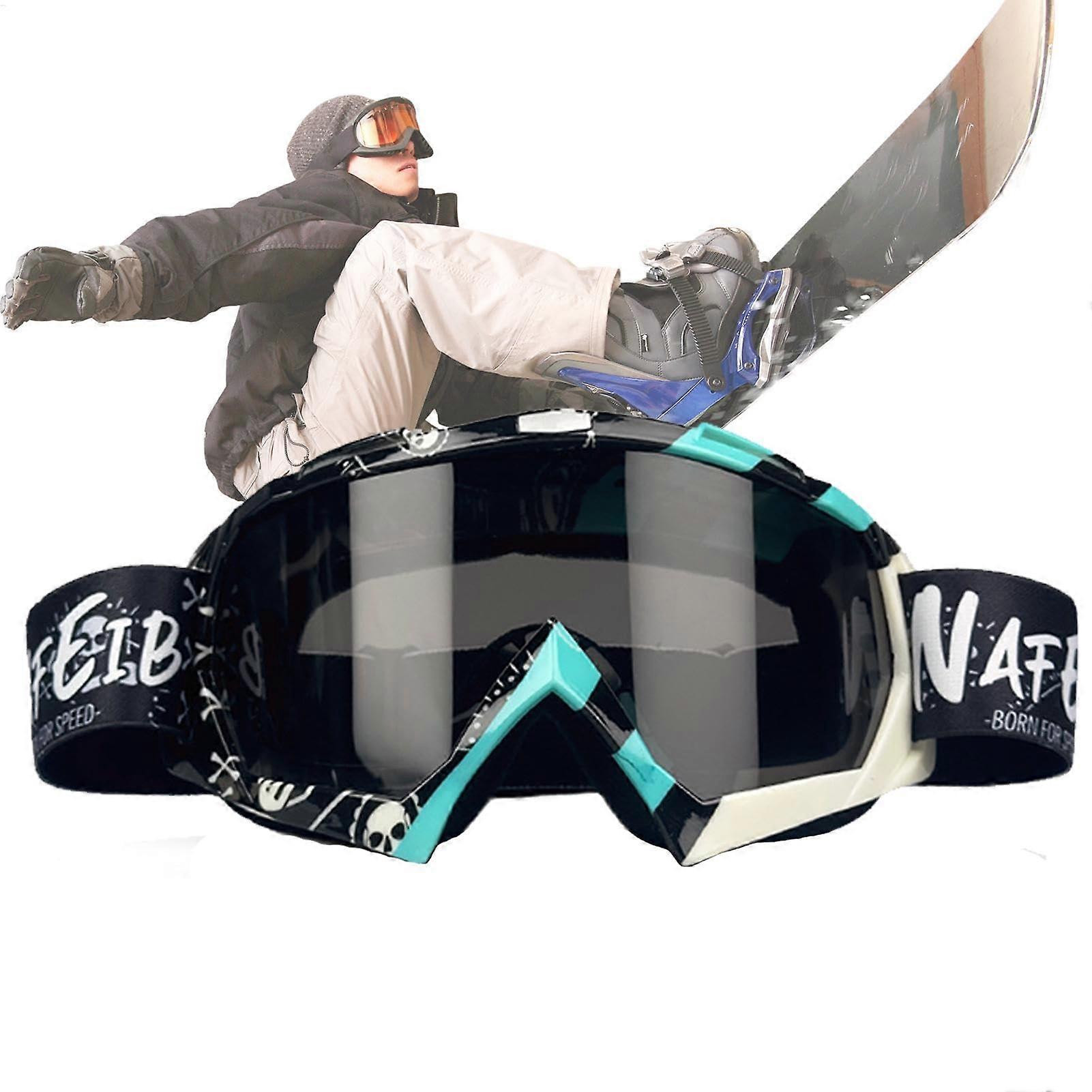 Snowboard Goggles Scratch-Resistant Lenses UV Protection For Skiing Snowboarding Black Lenses Clear Vision