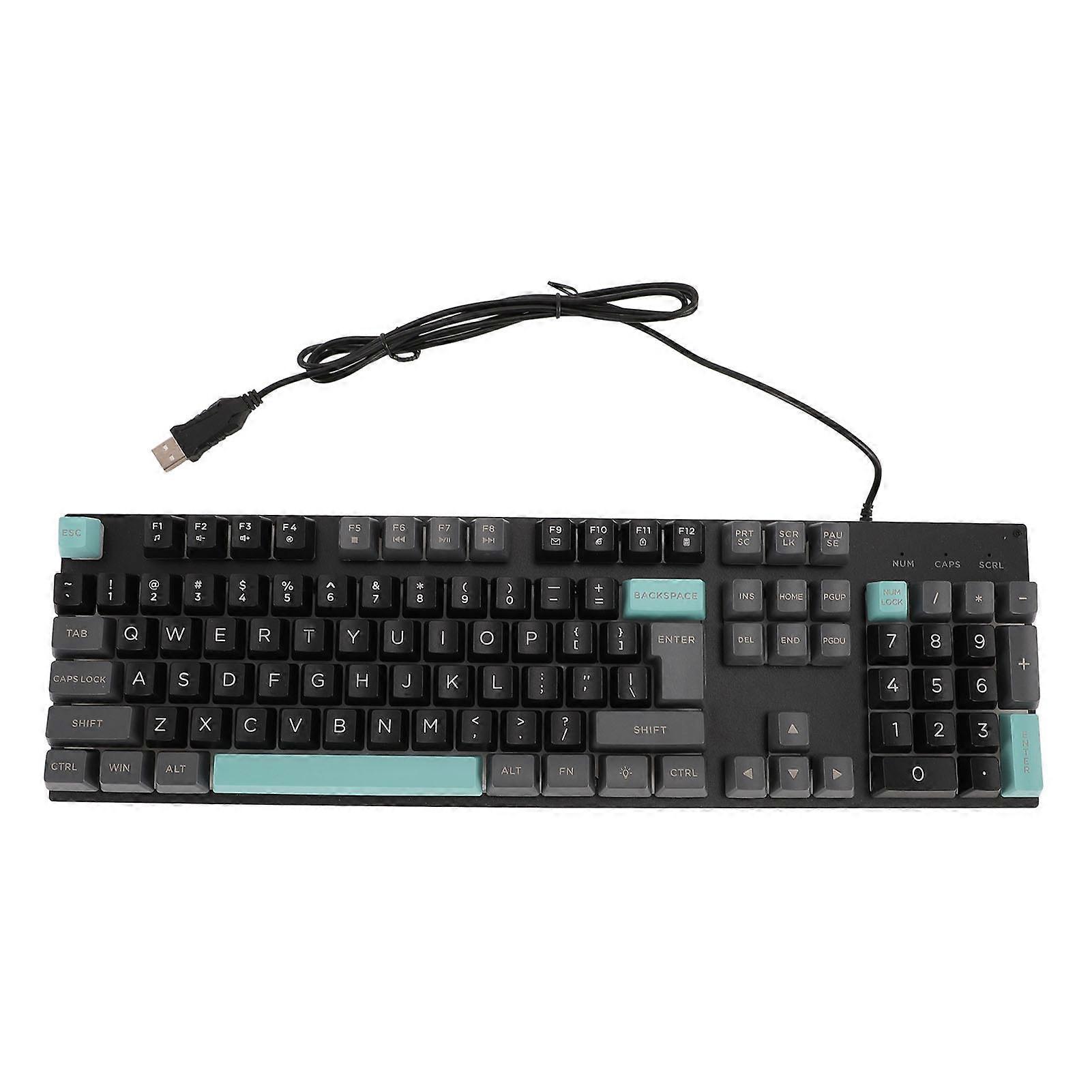 Wired Gaming Keyboard with Large Metal Panel and USB Backlit for Laptop, Starry Night Black
