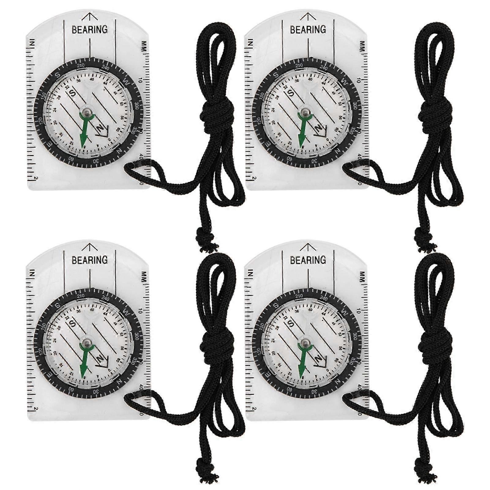4pcs Navigation Compass Professional Map Reading Compass Adults Hiking Travel Compass