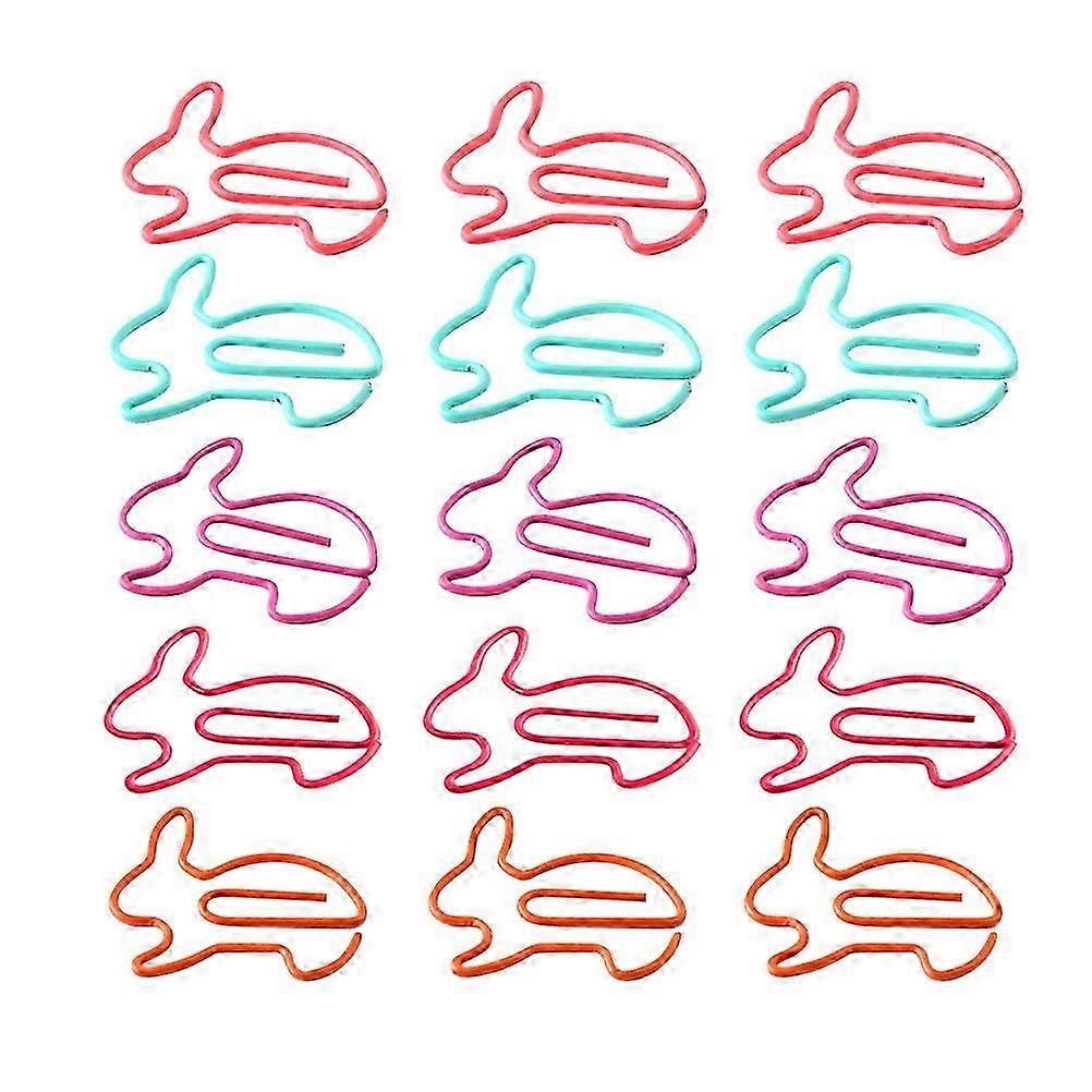 50 Pcs Colored Paper Clips Bookmark Clip Cute Note Clips Easter Bunny Decoration