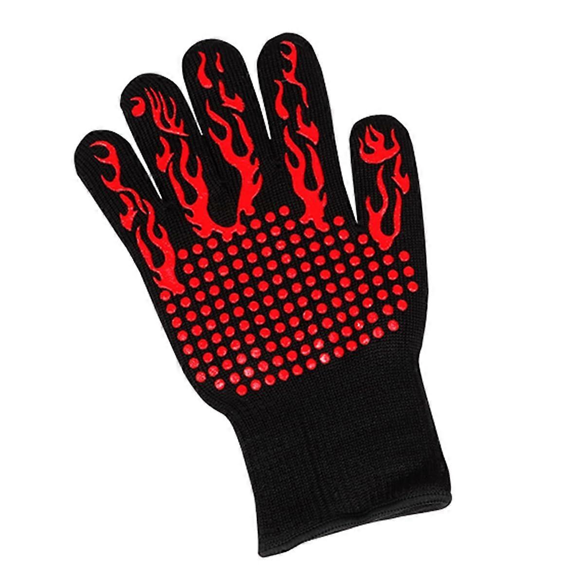 Flame Oven Glove Heat Resistant Silicone Glove for Cooking and Fireplace Use, Up to 250°C, Durable and Flexible Design
