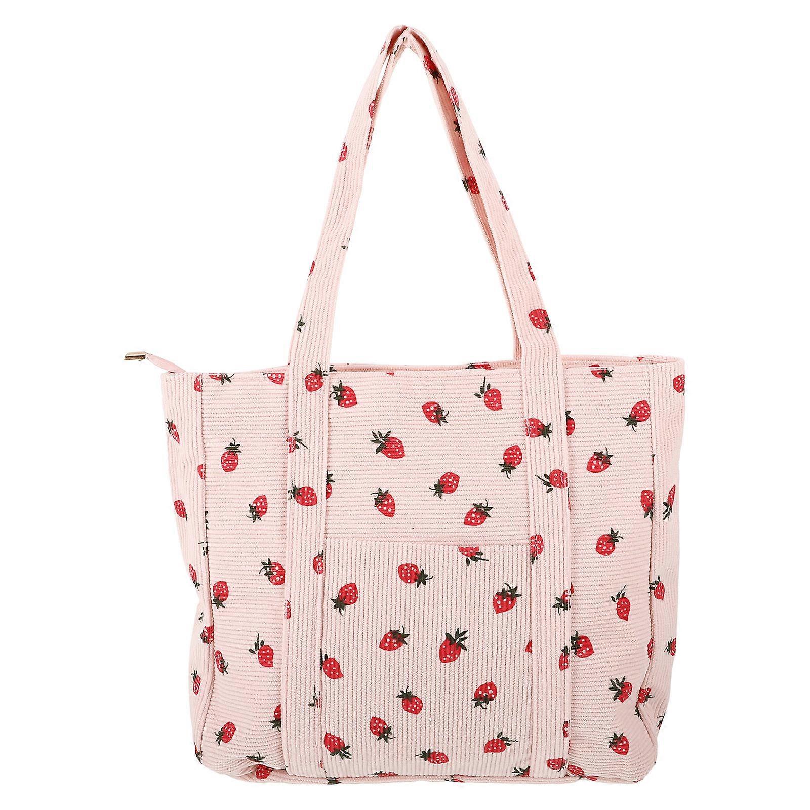Large Size Strawberry Tote Bag, Combining Style and Practicality