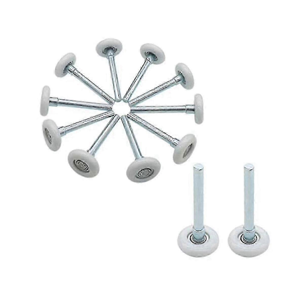 12 Pcs Rolos de Porta de Garagem de Nylon de 1,8 polegadas com Haste de 4 polegadas, Rodas Silenciosas Compatíveis com Trilhos de Porta