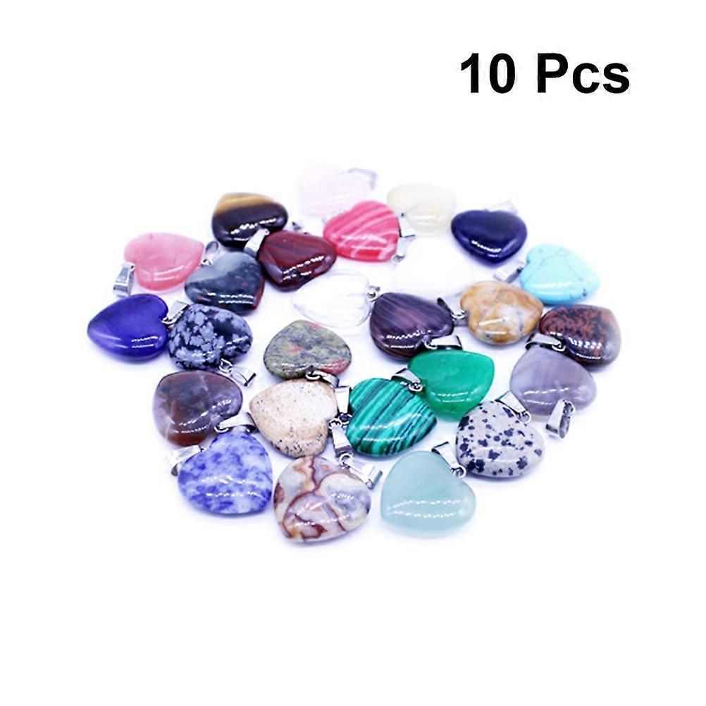 Versatile Heart Pendants, Stone Charms Suitable for Various Crafts and Designs