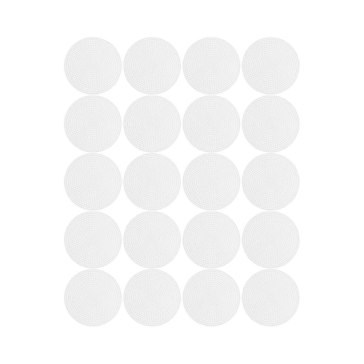 20pcs White Round Cross Stitch Mesh, Durable DIY Plastic Grid Plate for Embroidery Crafts, Multi Purpose Mesh for Bag Liners and Woven Projects