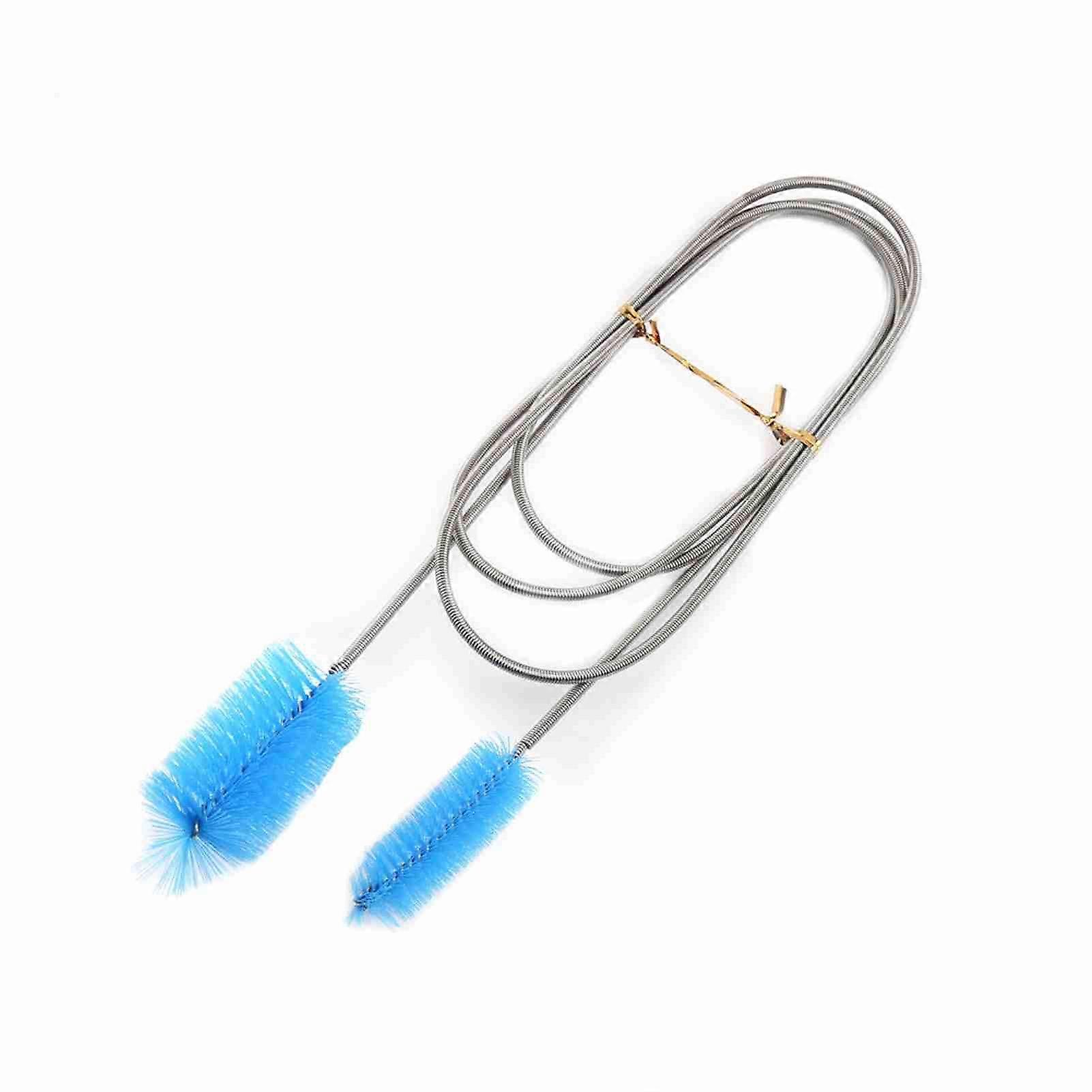Brosse de nettoyage flexible à double tube pour aquarium (bleu)