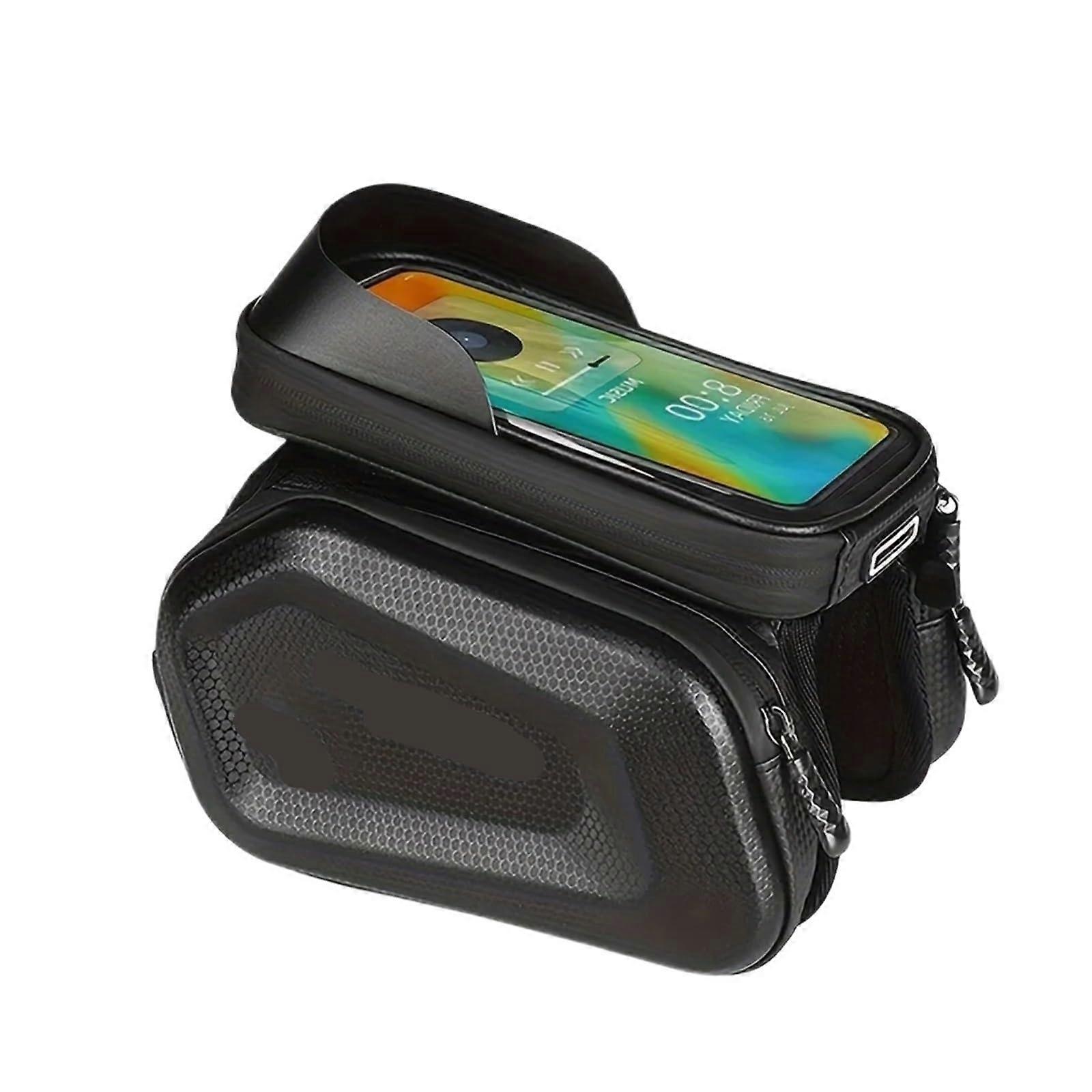 Bicycle Bag Frame Waterproof Top Tube Mount 7 Inch Phone Case for Bicycle Accessories, Adjustable Size