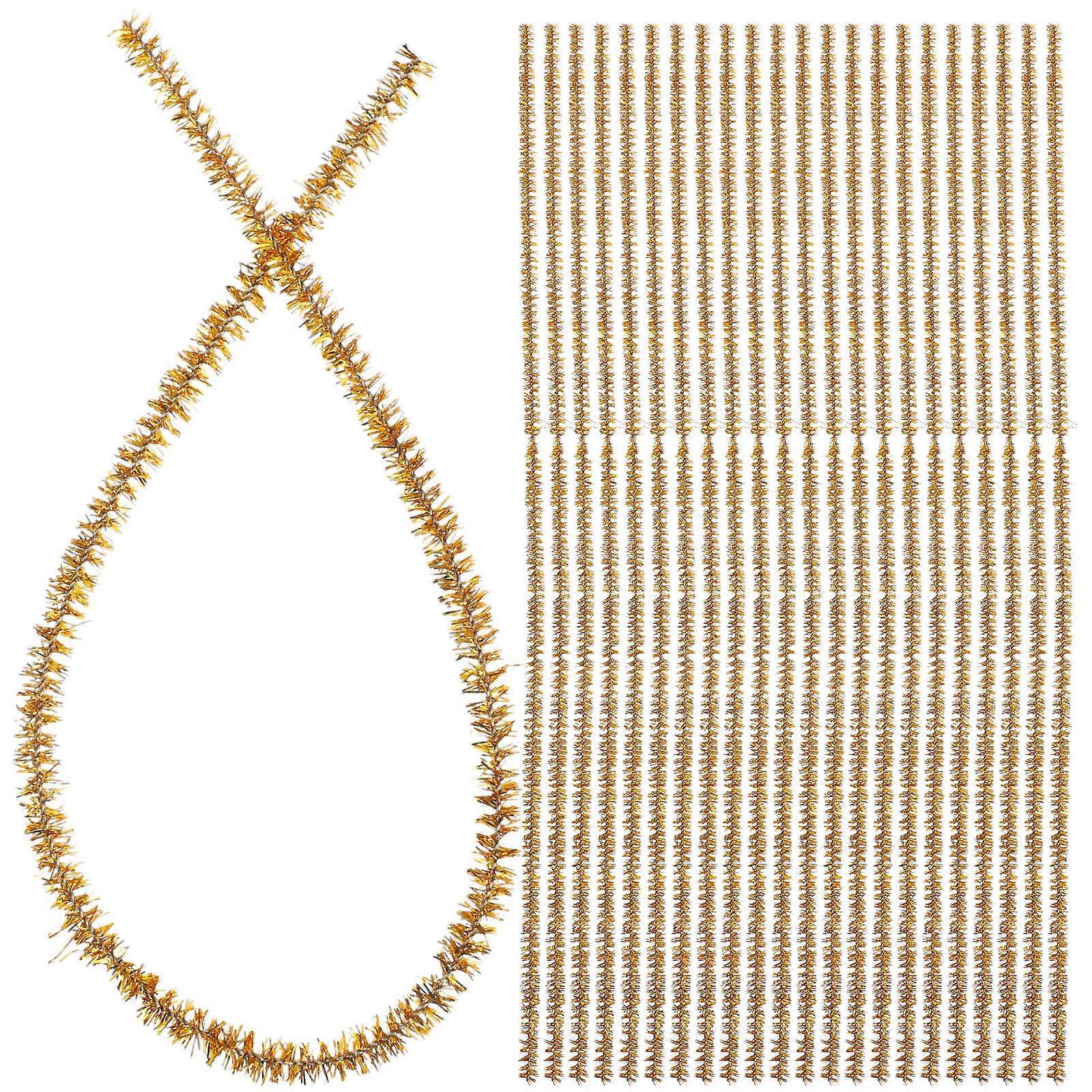 Pipe Cleaners Sparkly Golden For Kids Diy Art Projects Flexible Twist Stick Design 100Pcs
