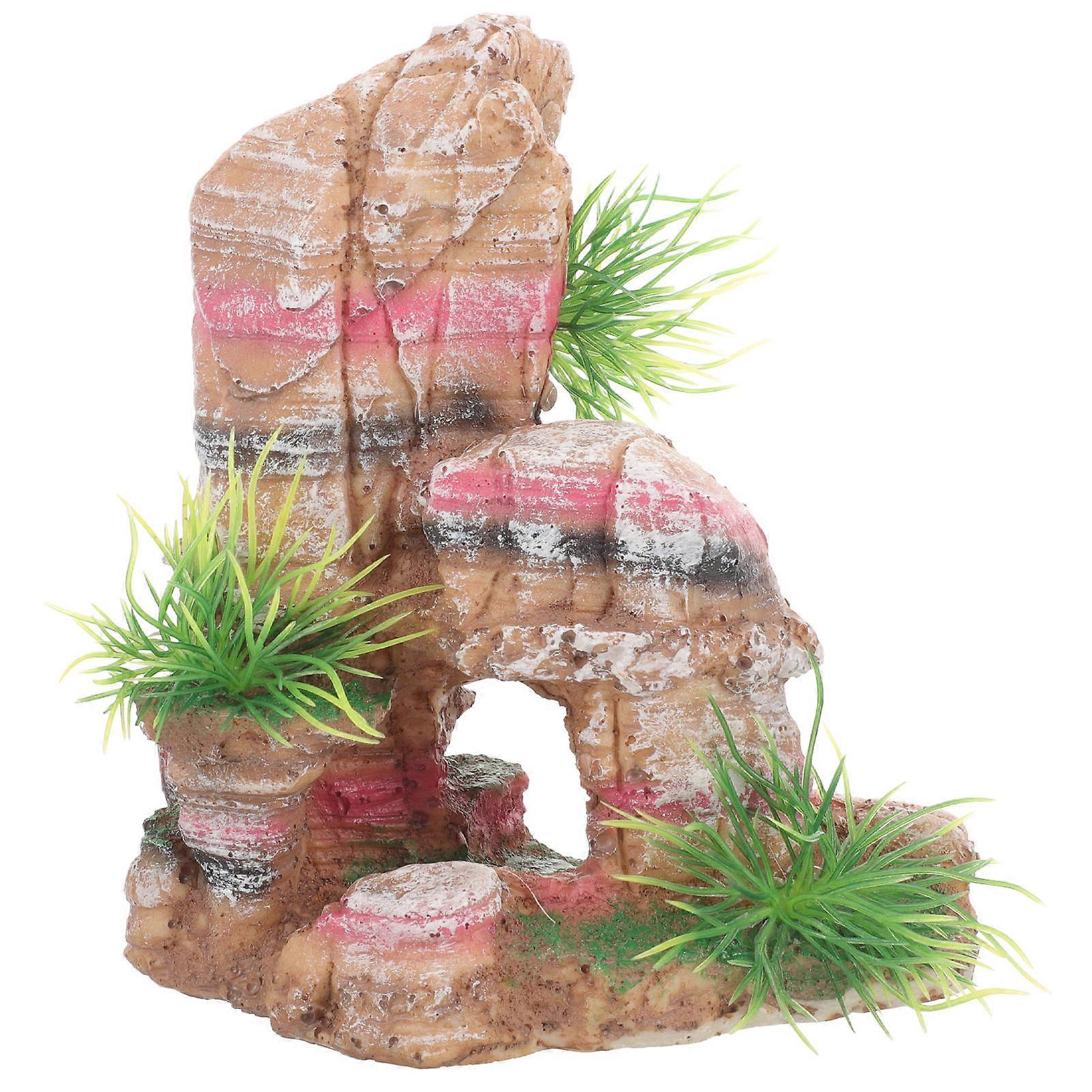 Fish Tank Mountain Decorative Item Natural Environment Simulation Cave Shape 1Pcs
