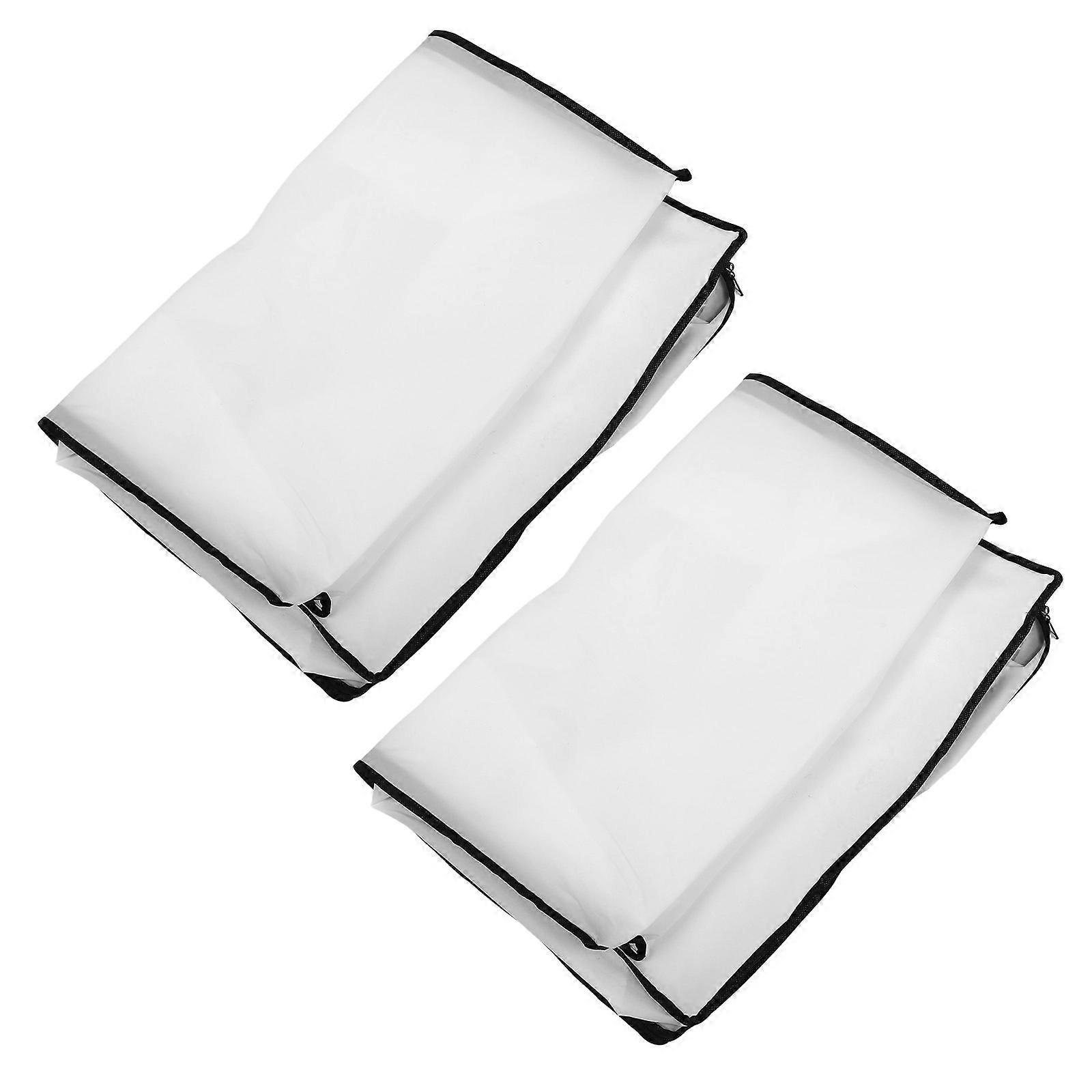 2pcs Foldable Quilt Storage Bags Transparent Compression Design with Zipper for Bedding, Clothes and Seasonal Items Storage