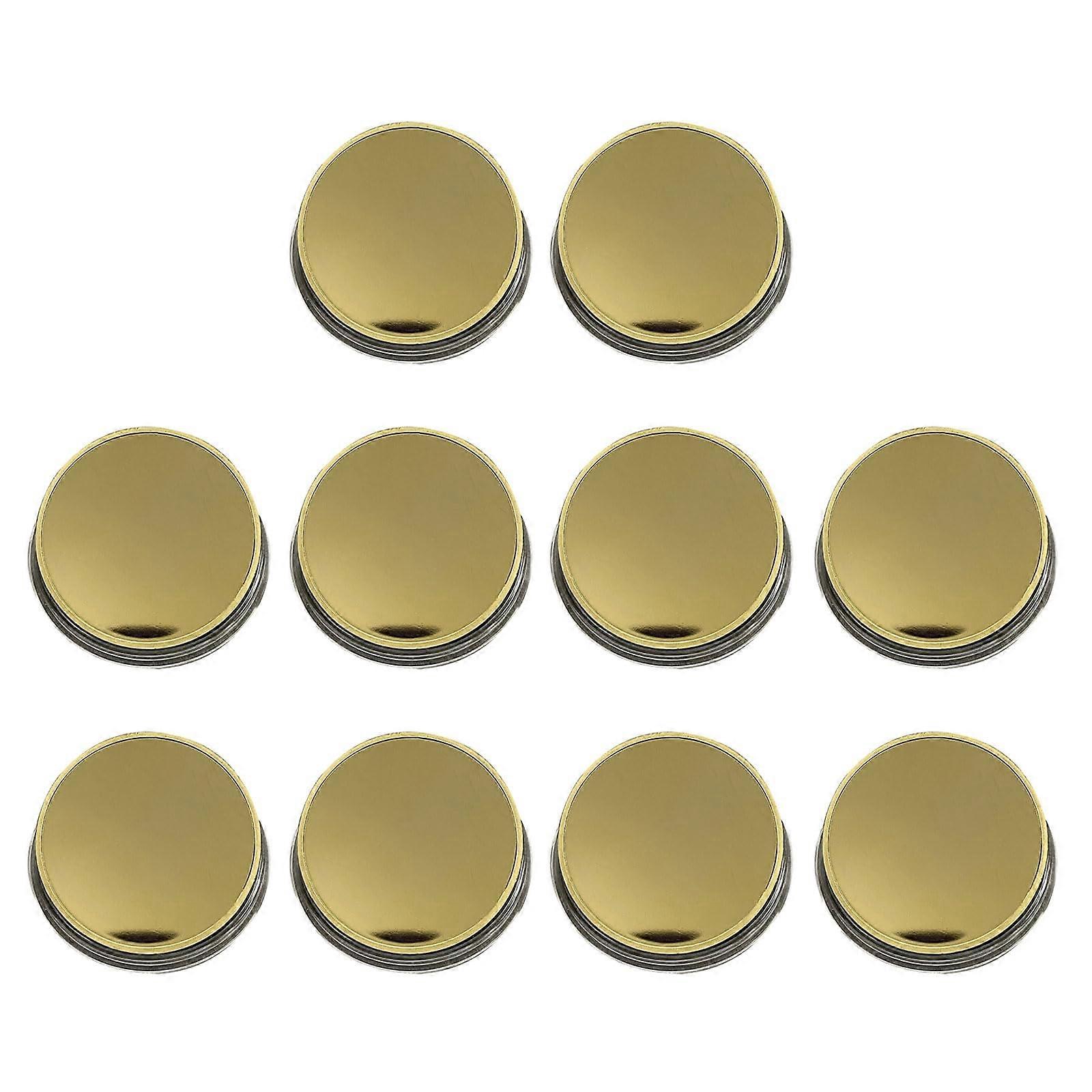 Set of 10 Metal Blank for Crafts Engraving 40mm Diameter Mirrored Finish with Clear Protective Case Gold