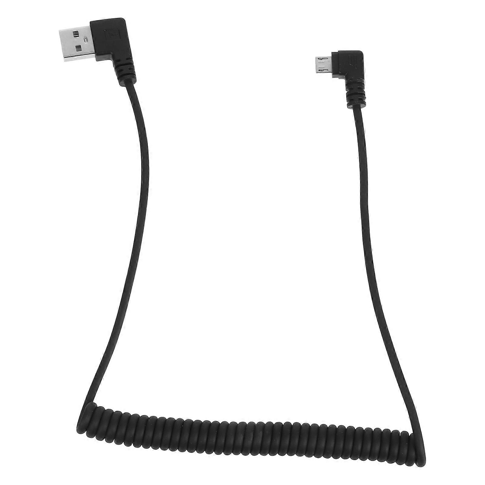 Flexible Retractable Coiled USB Charging Cable for Right Angle Devices – Durable Spring Design for Fast & Power