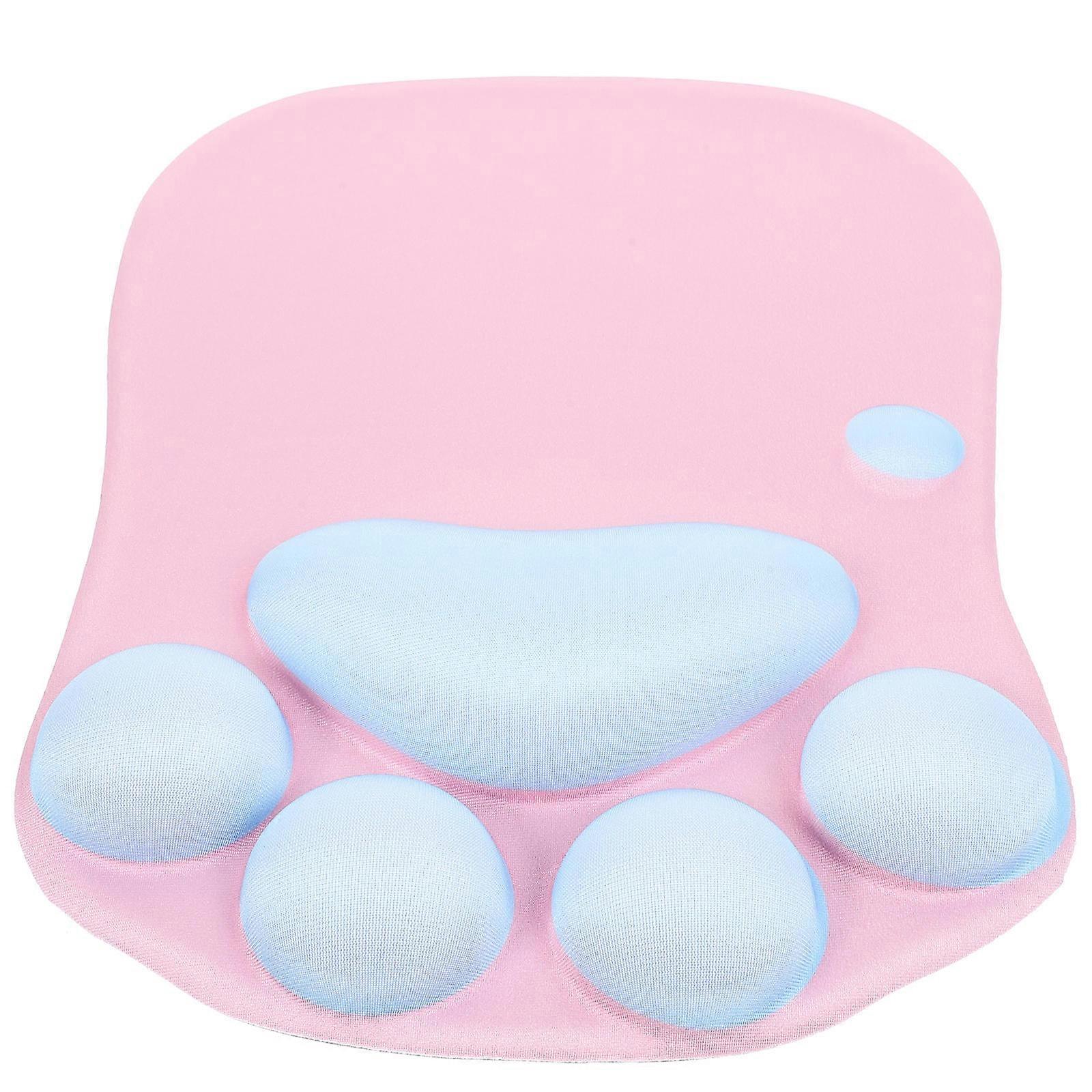 Ergonomic Cat Paw Mouse Mat with Non Slip Base, Silicone Wrist Support for Laptop, Computer, Gaming, and Office Use, Comfortable Wrist Rest – Pink &
