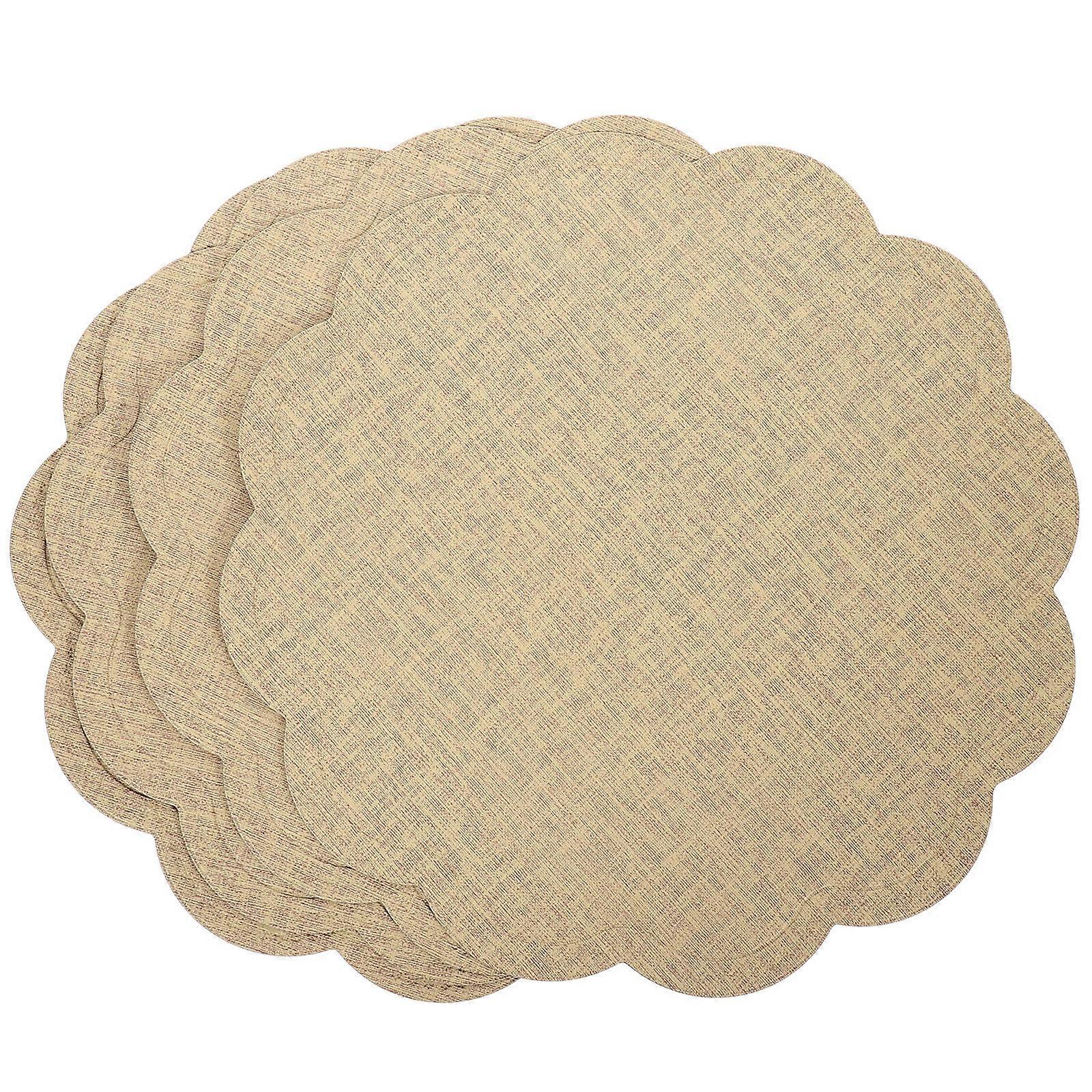 Tableware Placemat Flower Shape Kitchen Reusable Table Mats Gray Heat-resistant 4Pcs