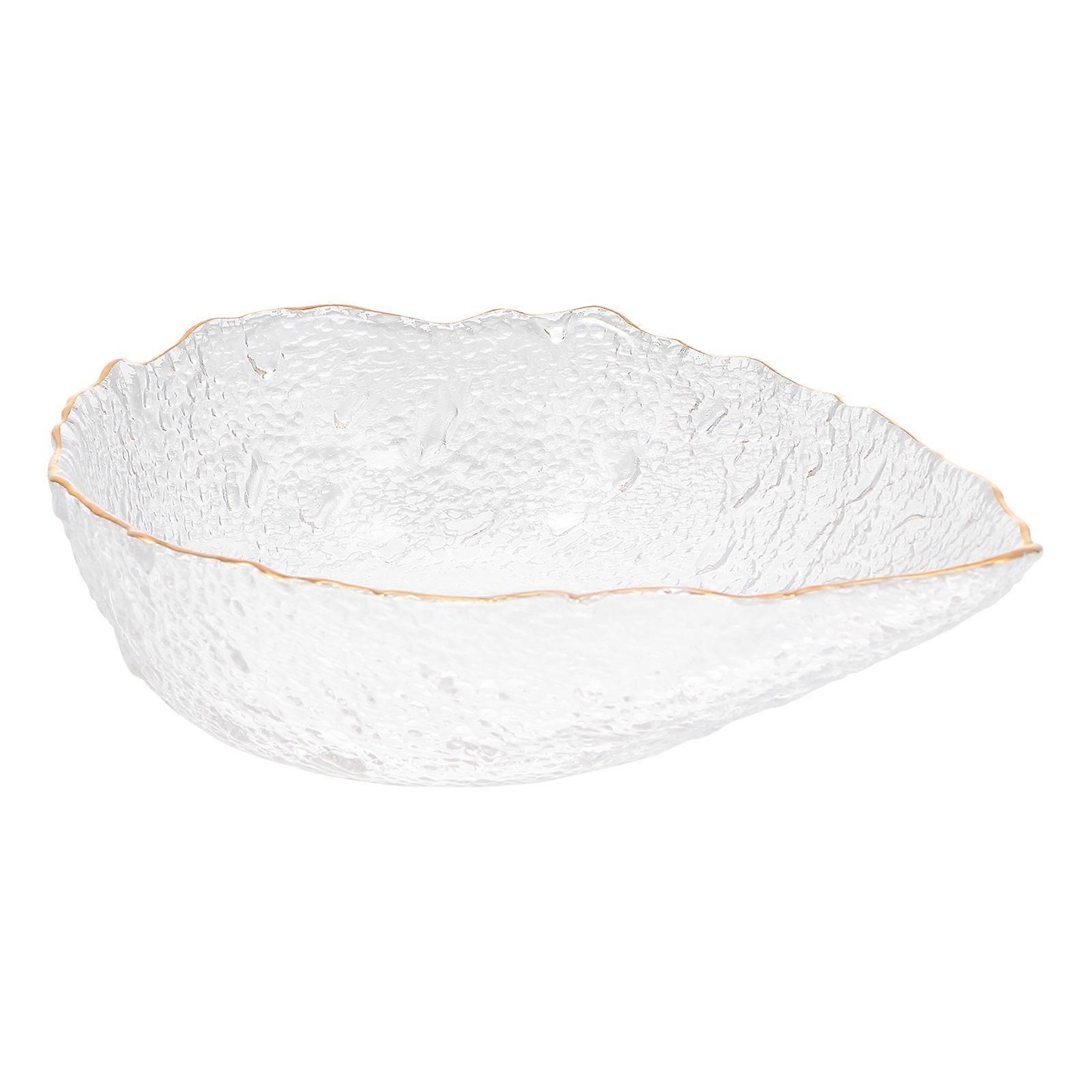 Fruit Salad Bowl Glass Bowl Water Drop Shape Food Shop Use 21X15X5CM Serving Bowl 1Pcs
