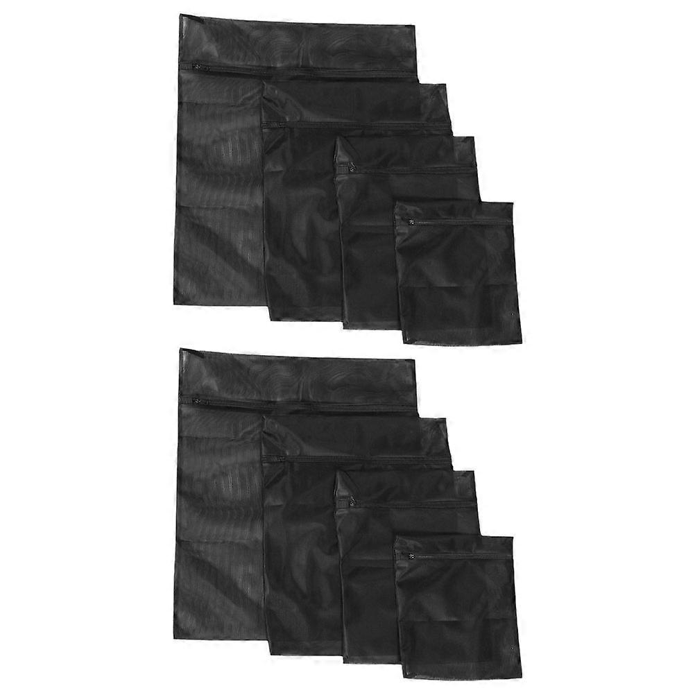 Black Laundry Bag Mesh Design Rectangular Household Users 2Set