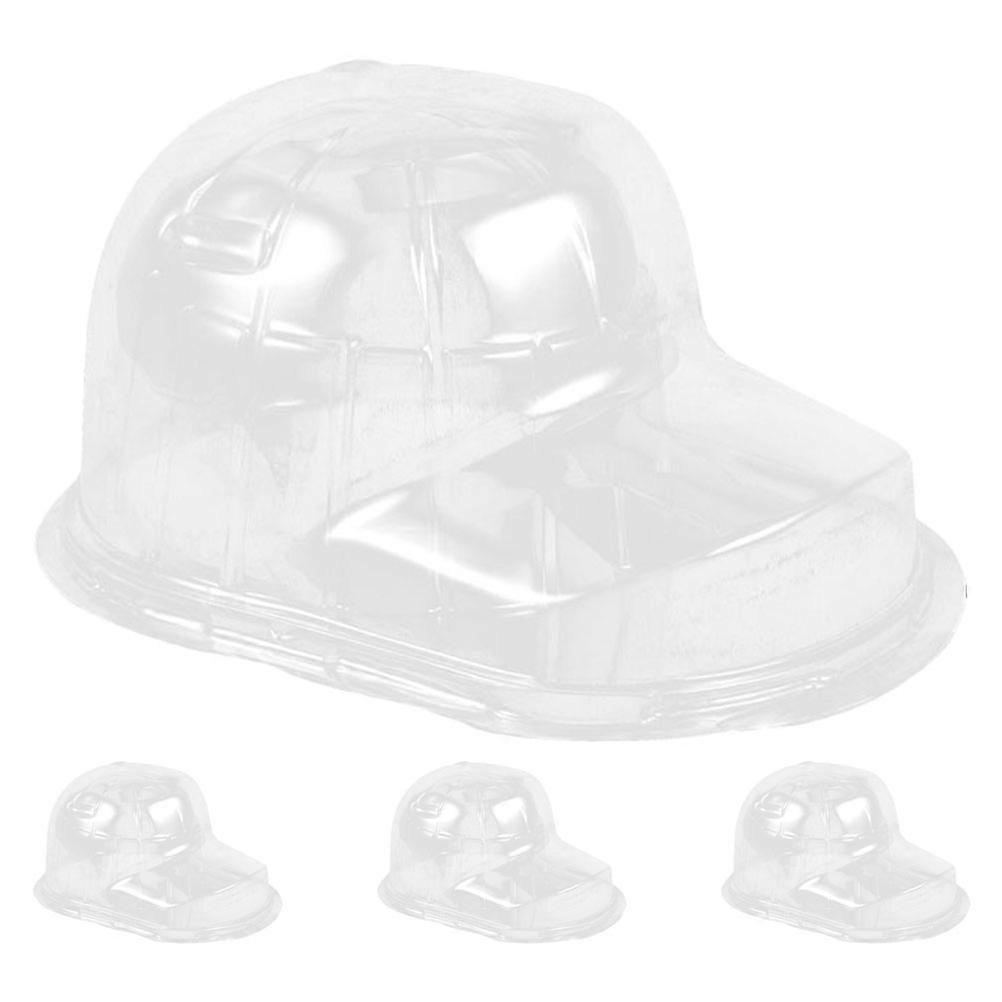 Transparent Baseball Cap Holder Set of 4 Dustproof Display Stand for Home and Shop Use, Compact Design to Prevent Hat Deformation, Includes Organizer