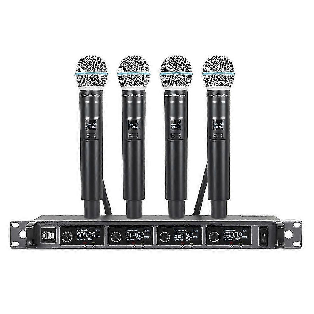 Xtuga A140-h Wireless Microphone System 4 Channel Uhf Handheld Microphone