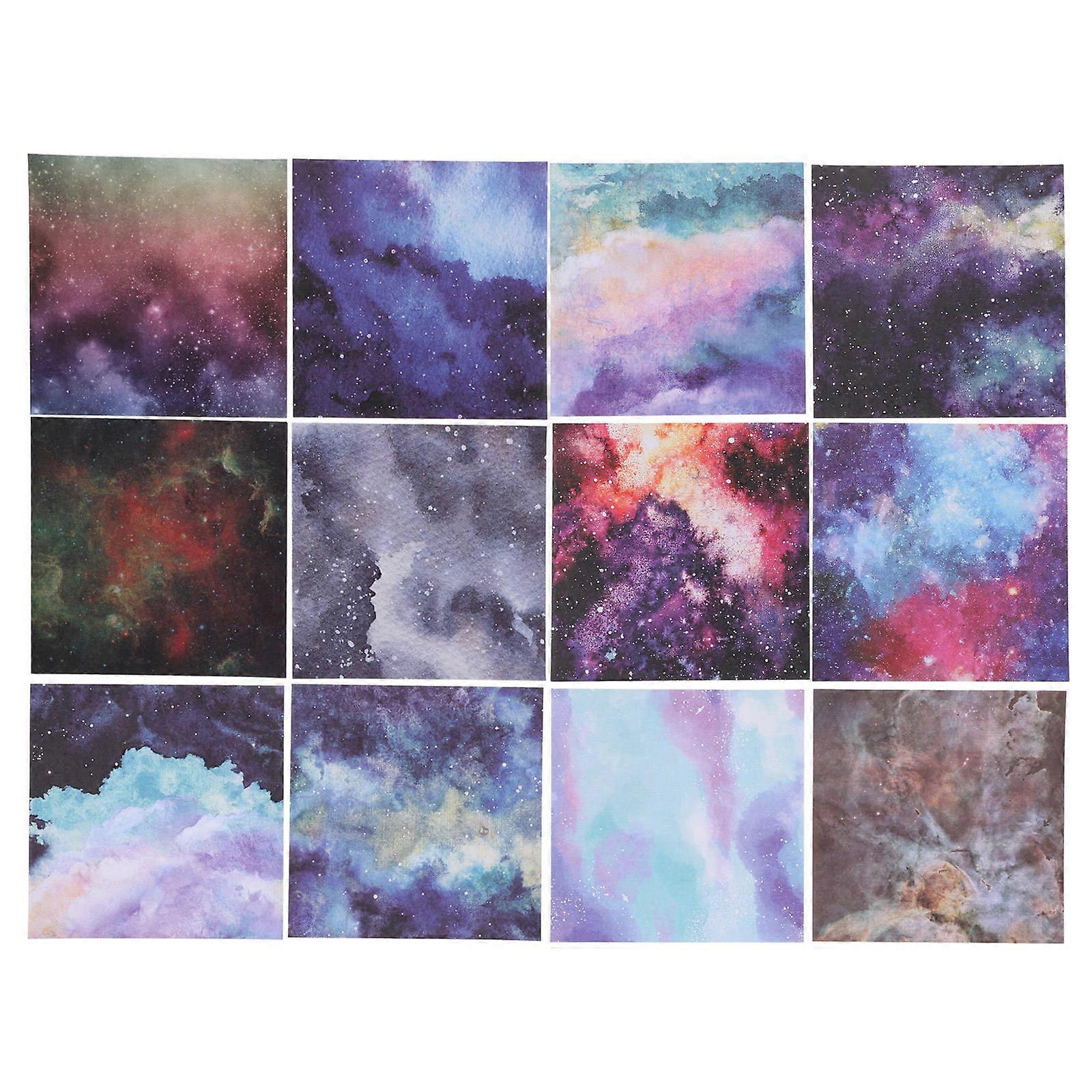 Diy Scrapbook Material Beautiful Background Papers Assorted Color 15.5x15.5cm Decoration Manual Diy Activities 12Pcs