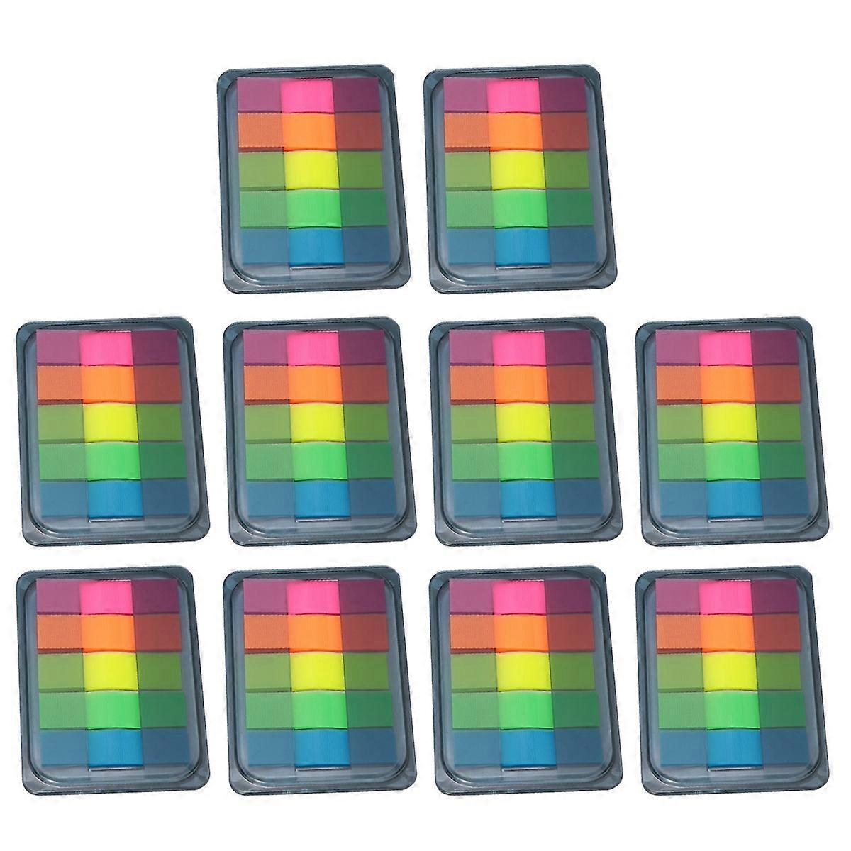 Index Label Sticker 10Pcs for Noting Fluorescent Self-Stick Note Pads Colorful