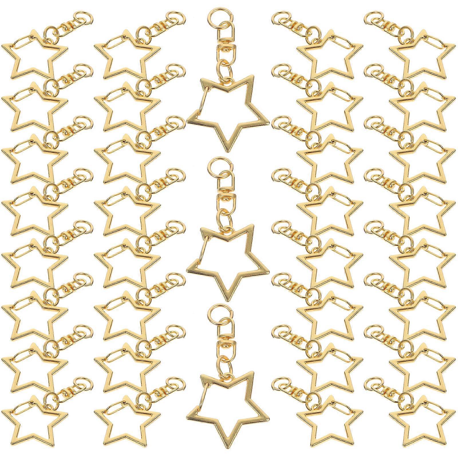 Here's a polished and professional product description for your **60pcs DIY Metal Star Shaped Keychain Clips with Swivel Snap Hooks and Chain**: