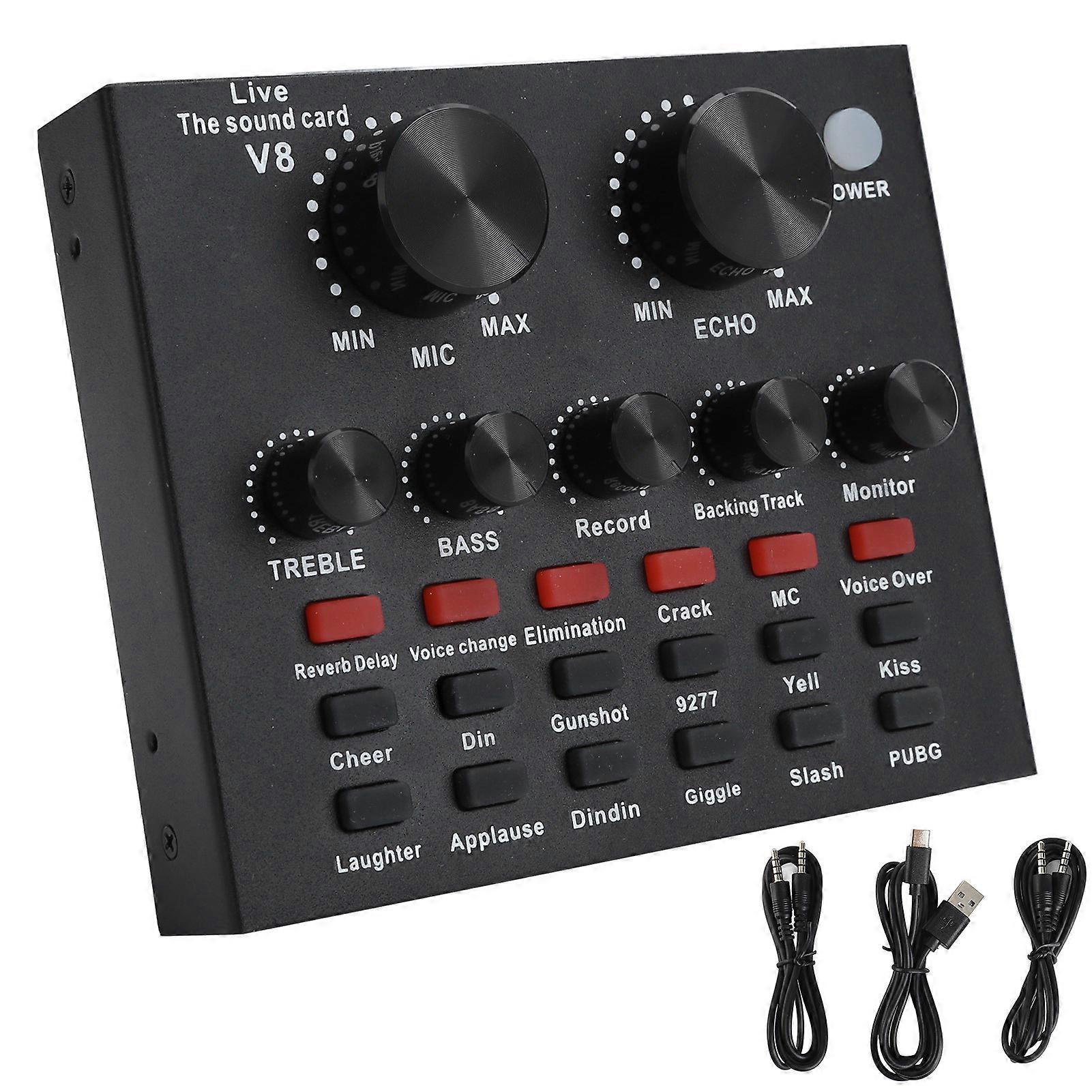 Live Sound Card Voice Changer Support Bluetooth Mobile Phone Computer Headset Use