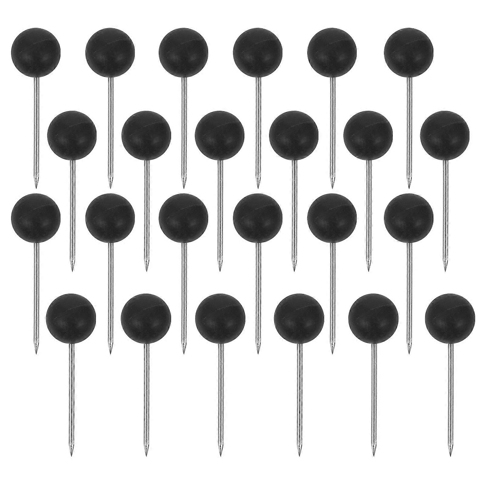 Round Thumbtacks Metal Black Push Pins for Office School Crafts DIY Marking 5x11mm 100Pcs