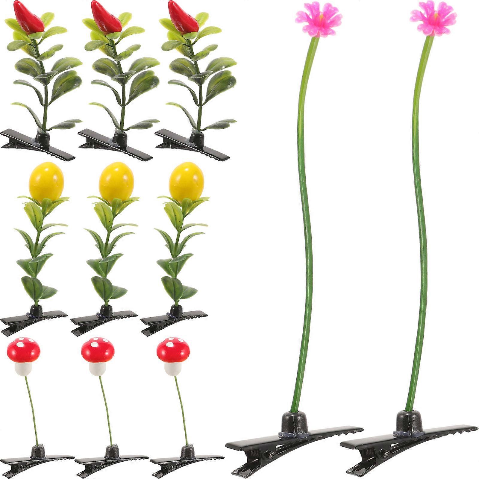 Bean Sprout Clips Realistic Plant Barrettes Hair Accessories Assorted Color 9.00X4.00X2.00CM 30Pcs