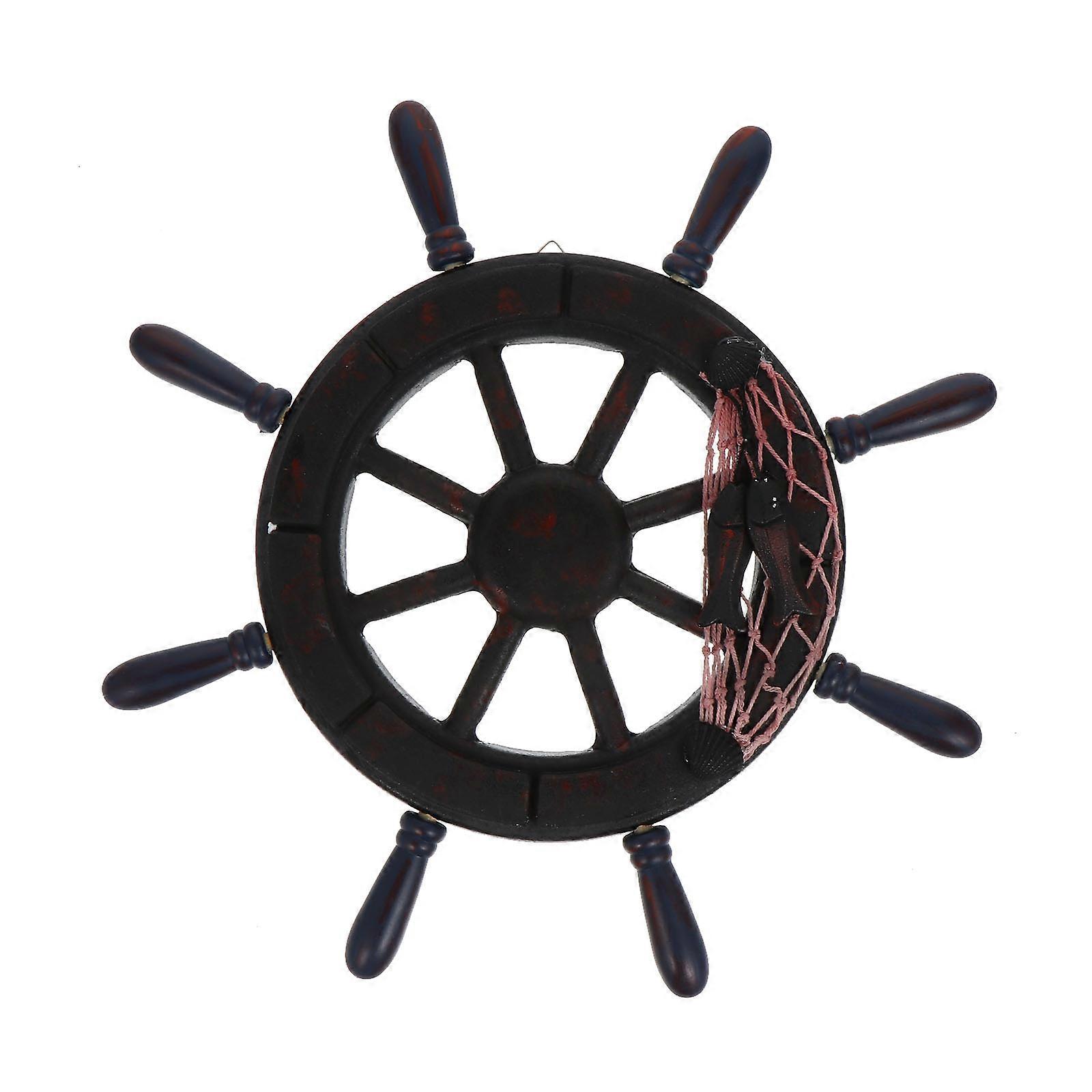 Nautical Wall Mounted Rudder Decoration | Decorative Ship Wheel for Home, Garden, or Porch | Smooth Finish, Elegant Design for Friends