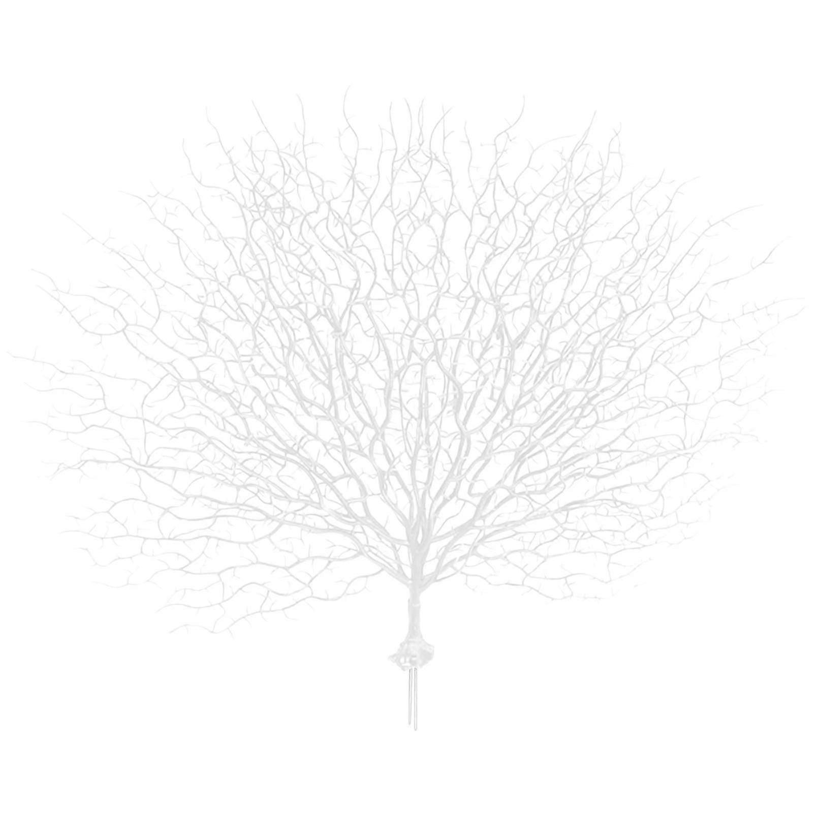 Lifelike Peacock Coral Branches Patio Yard Party Plastic Twigs Decor White