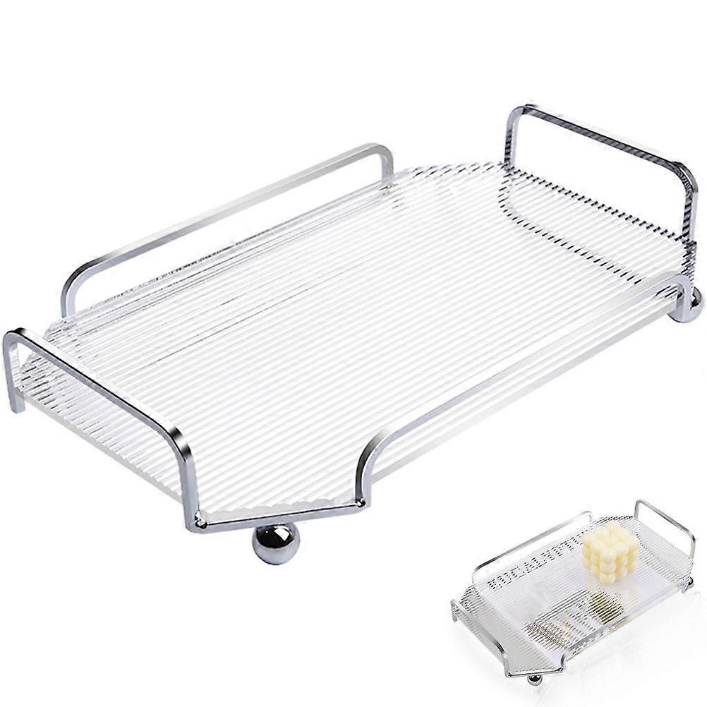 Daily Use Serving Tray For Food Storage Square Acrylic 32.2x19.4cm 1Pcs