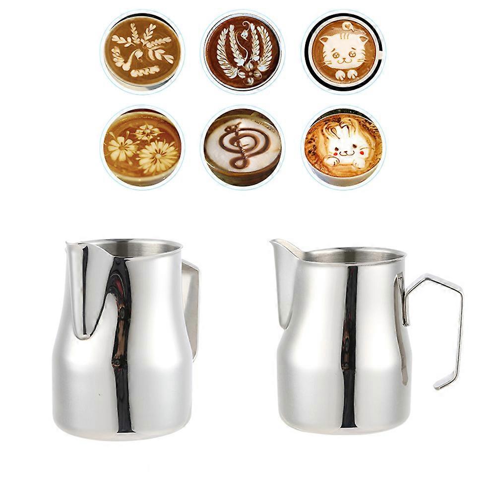 Milk Frothing Jug Stainless Steel Milk Pitcher Latte Art Practical Eagle Mouth Design for Espresso Machines Home Use 450ml 1Pcs