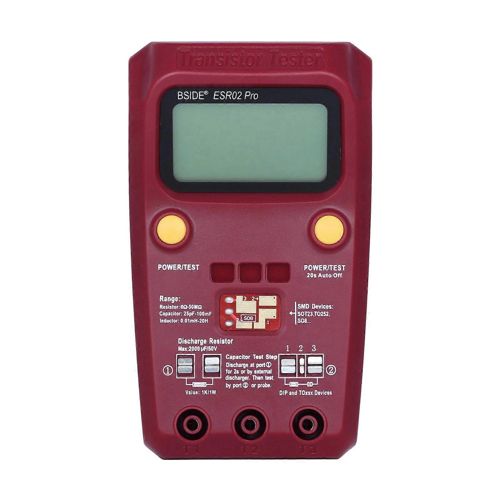 Professional 1000uF Capacitance Meter With Multifunction Testing Mode LCD Screen For Electronic Component Analysis  Red