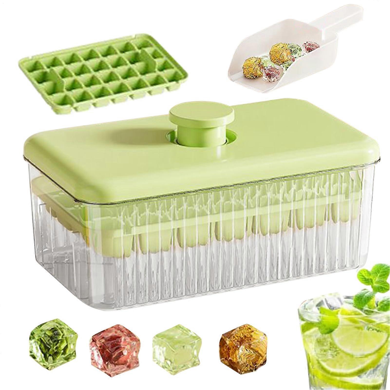 Ice cube container with lid for freezer, ice mold for cocktails, wine, fruits