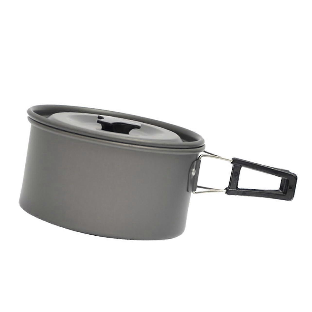 Lightweight Folding Camping Cookware Set with Non-Stick Pot and Storage Bag for Outdoor Activities, Versatile and Practical