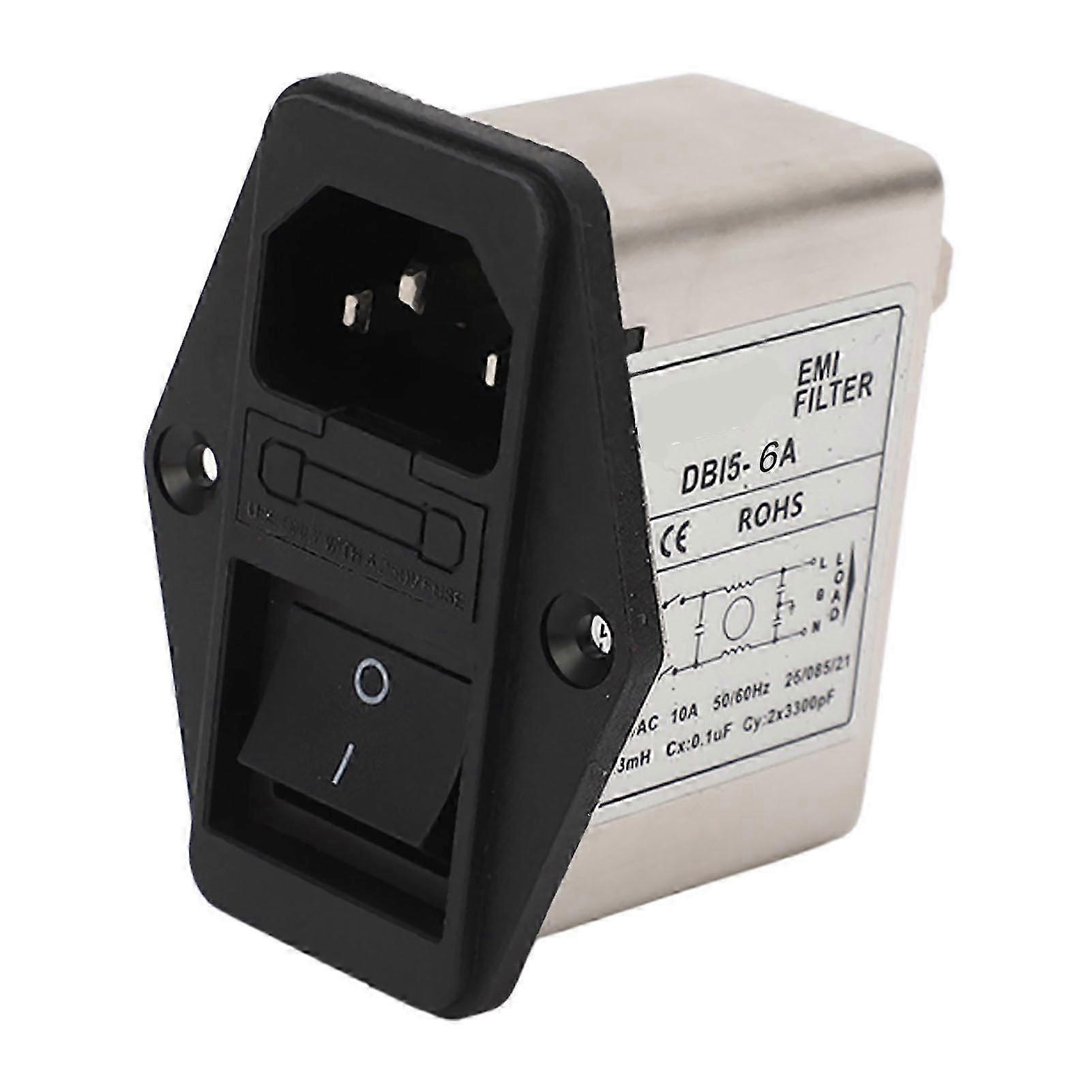 EMI Power Filter Single Phase IEC Socket Panel Power Line Filter Noise Suppressor for Medical Equipment AC115 250V