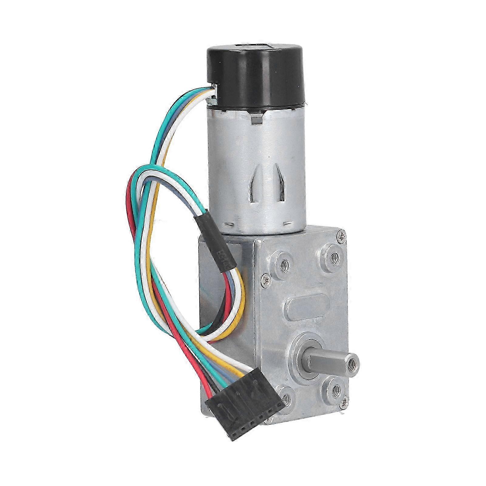 Full Metal Worm Gear Motor with Self Locking Single Shaft DC 24V 90RPM