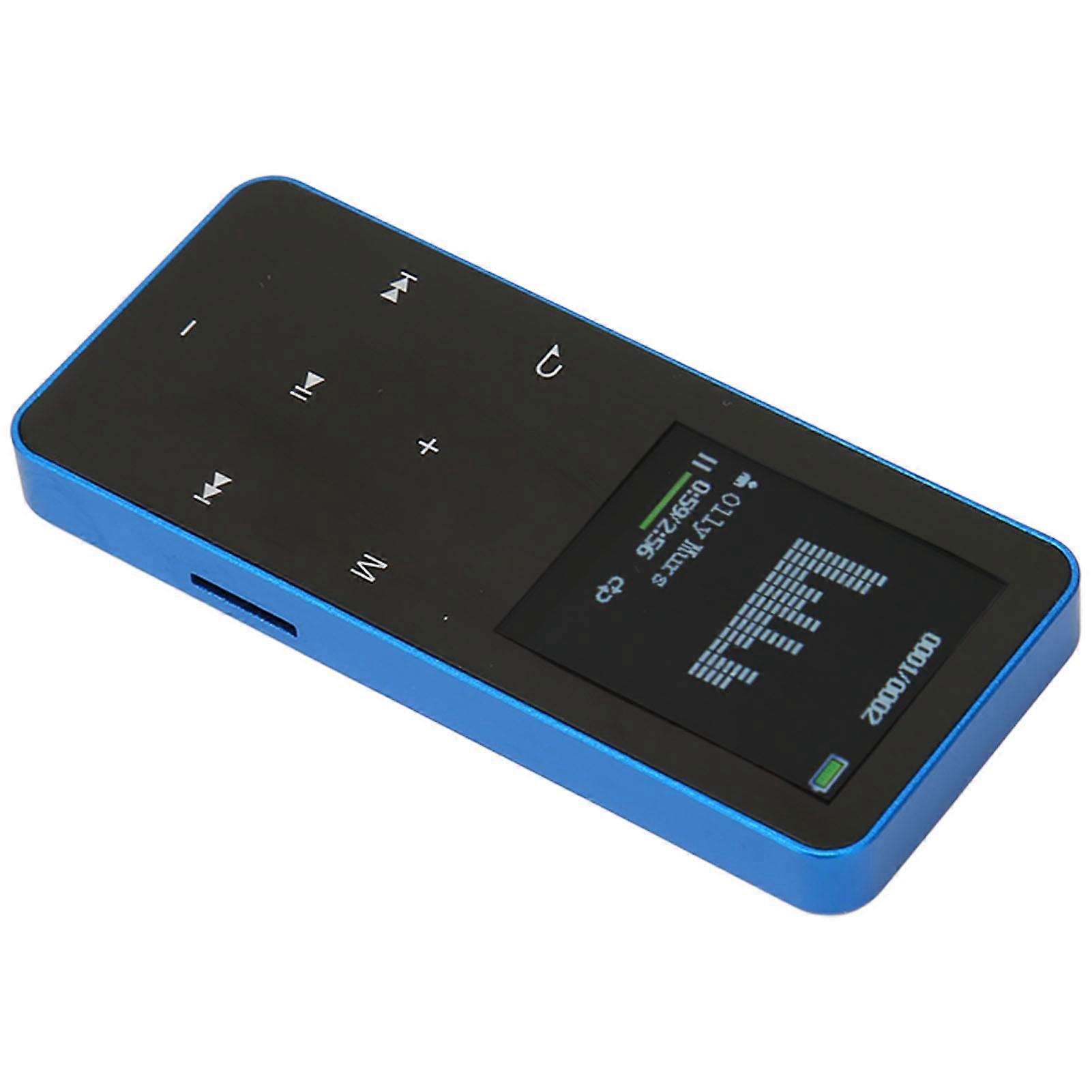 MP3 Player 8G Bluetooth 4.2 1.8 Inch Screen Noise Reduction Lossless Portable MP4 Player with Translation Dictionary Blue