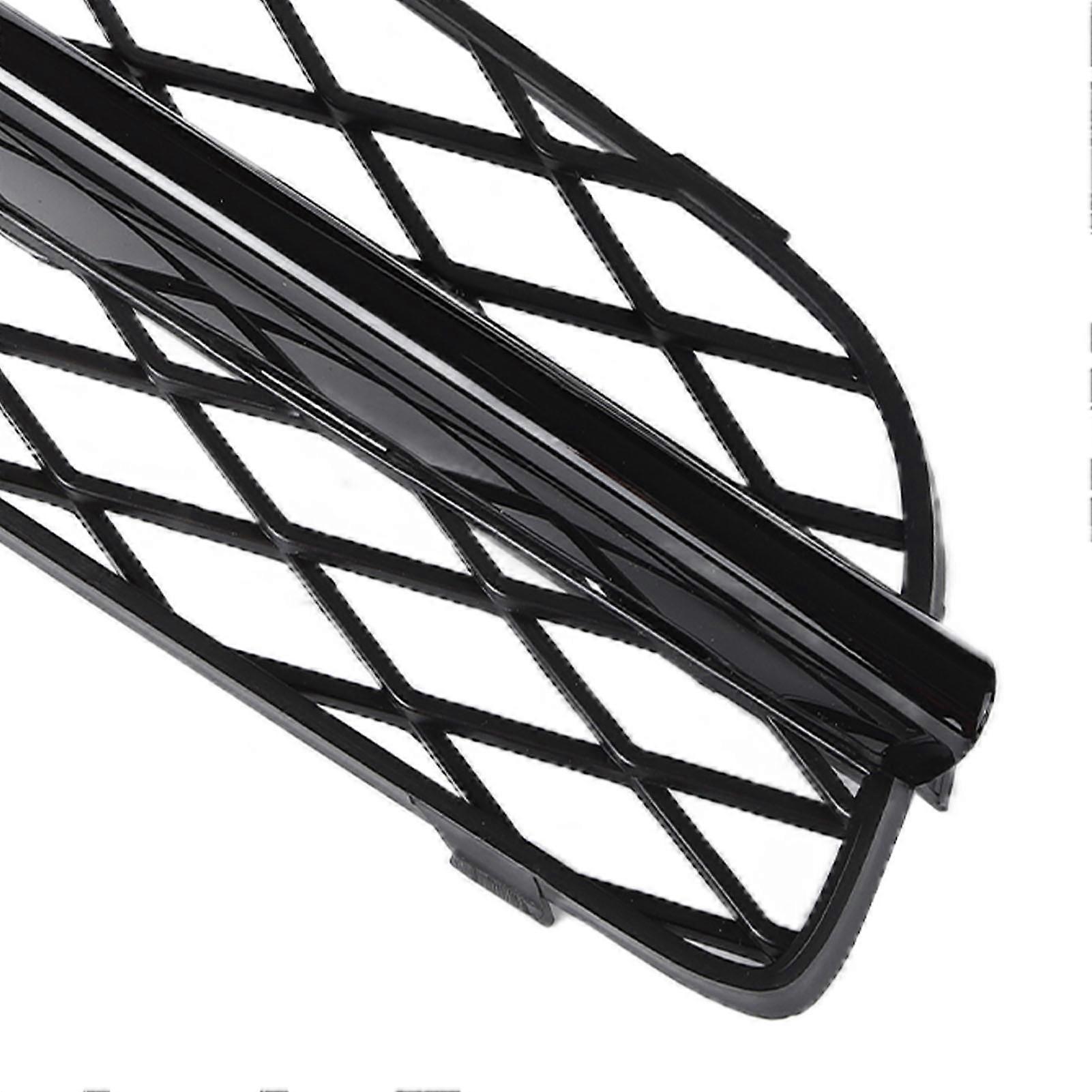 Gloss Black Lighting Package Honeycomb Grille Grills with Chrome Strip Replacement for MK7.5 GTD 2017‑2020