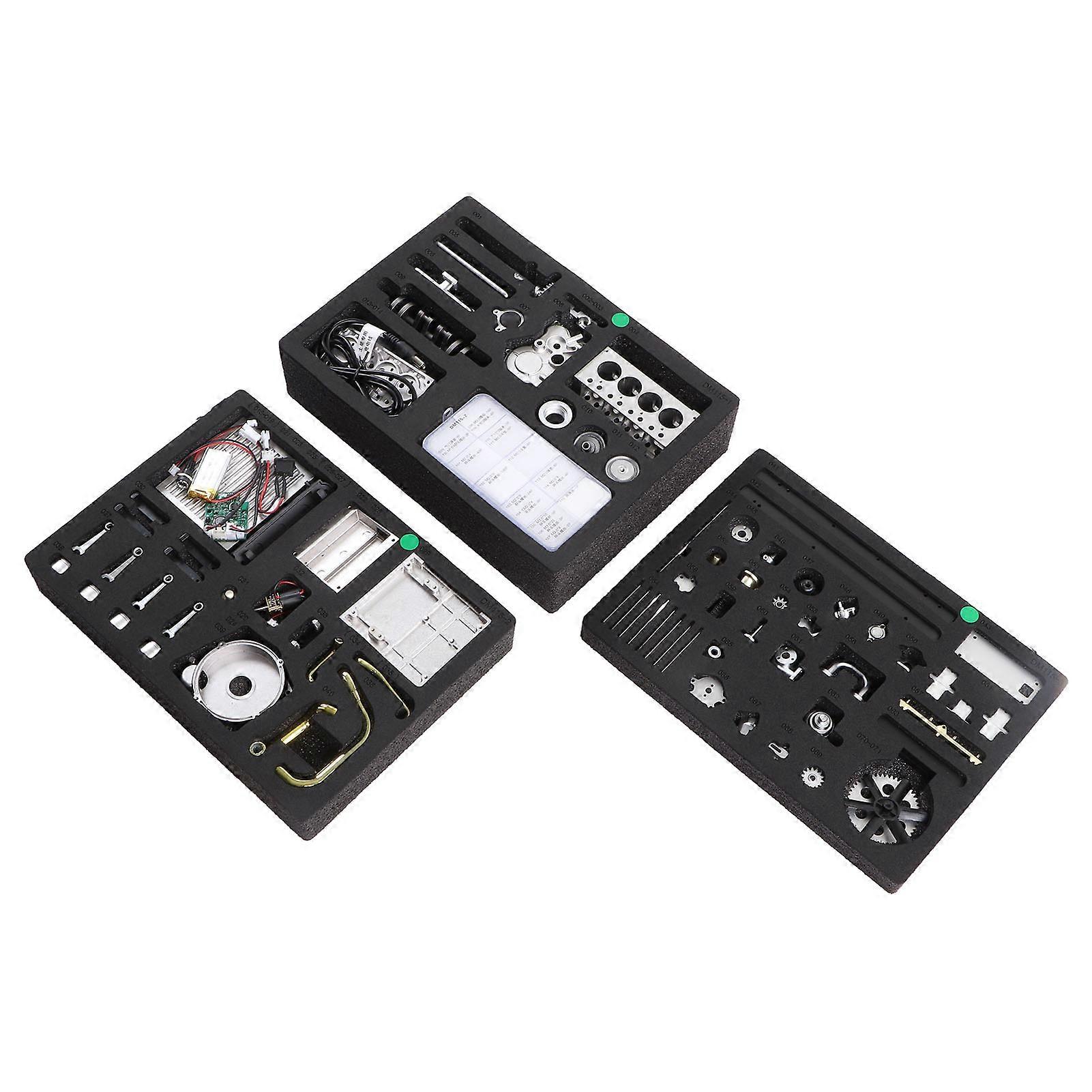 Miniature Four-Cylinder Diesel Engine Model Kit High-Precision Engineering Assembly Kit with Accompanying Battery Durable Metal Parts DIY Educational 