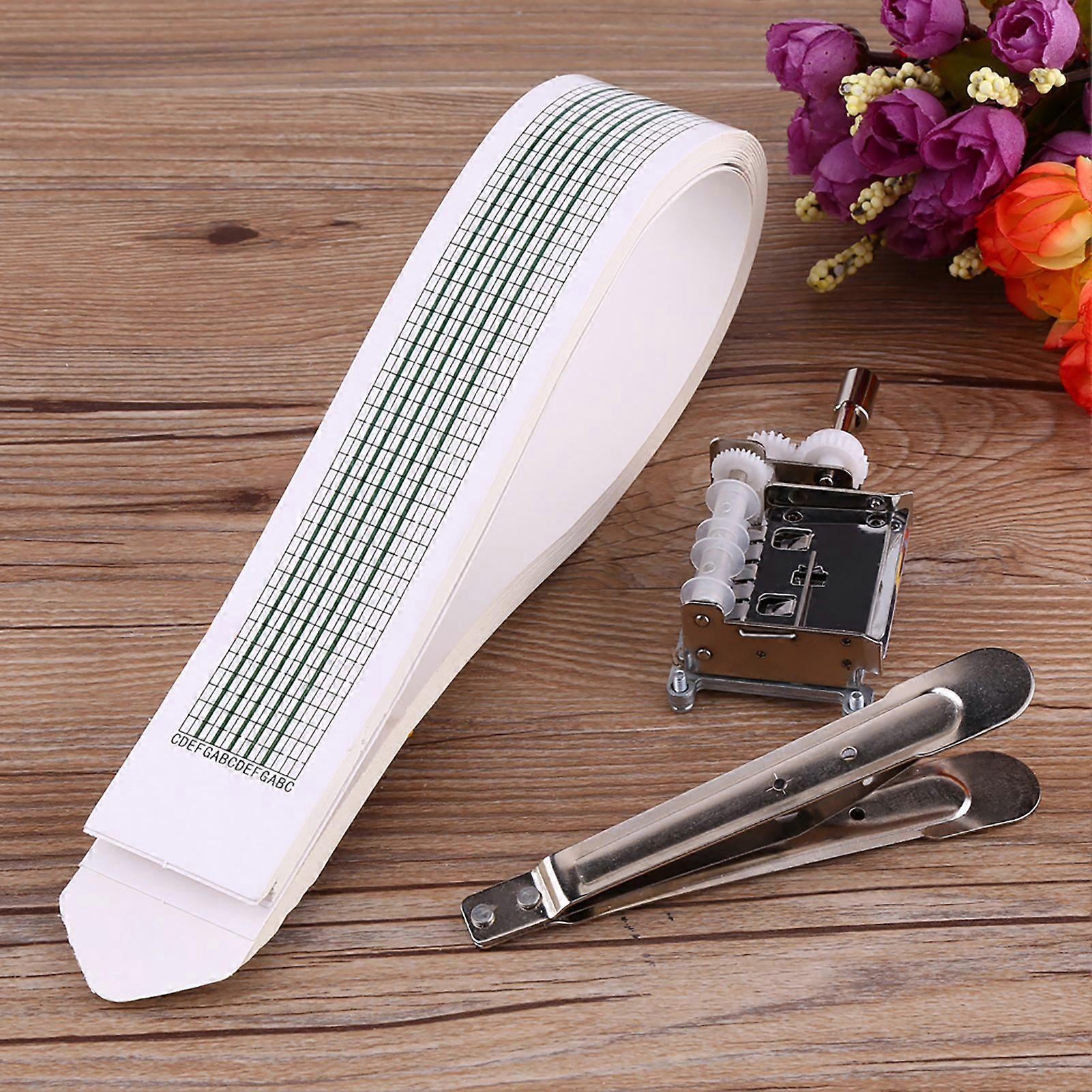 2025 Latest Model DIY Tune Hand Crank 15 Note Music Box Movement Hole Punche...