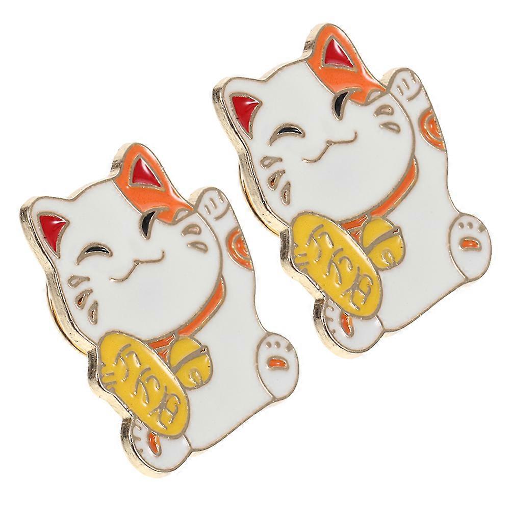 a polished and engaging product description based on your input:
 
**2pcs Cute Kawaii Cat Brooch Pins – Adorable Cartoon Kitten Lapel Pins for