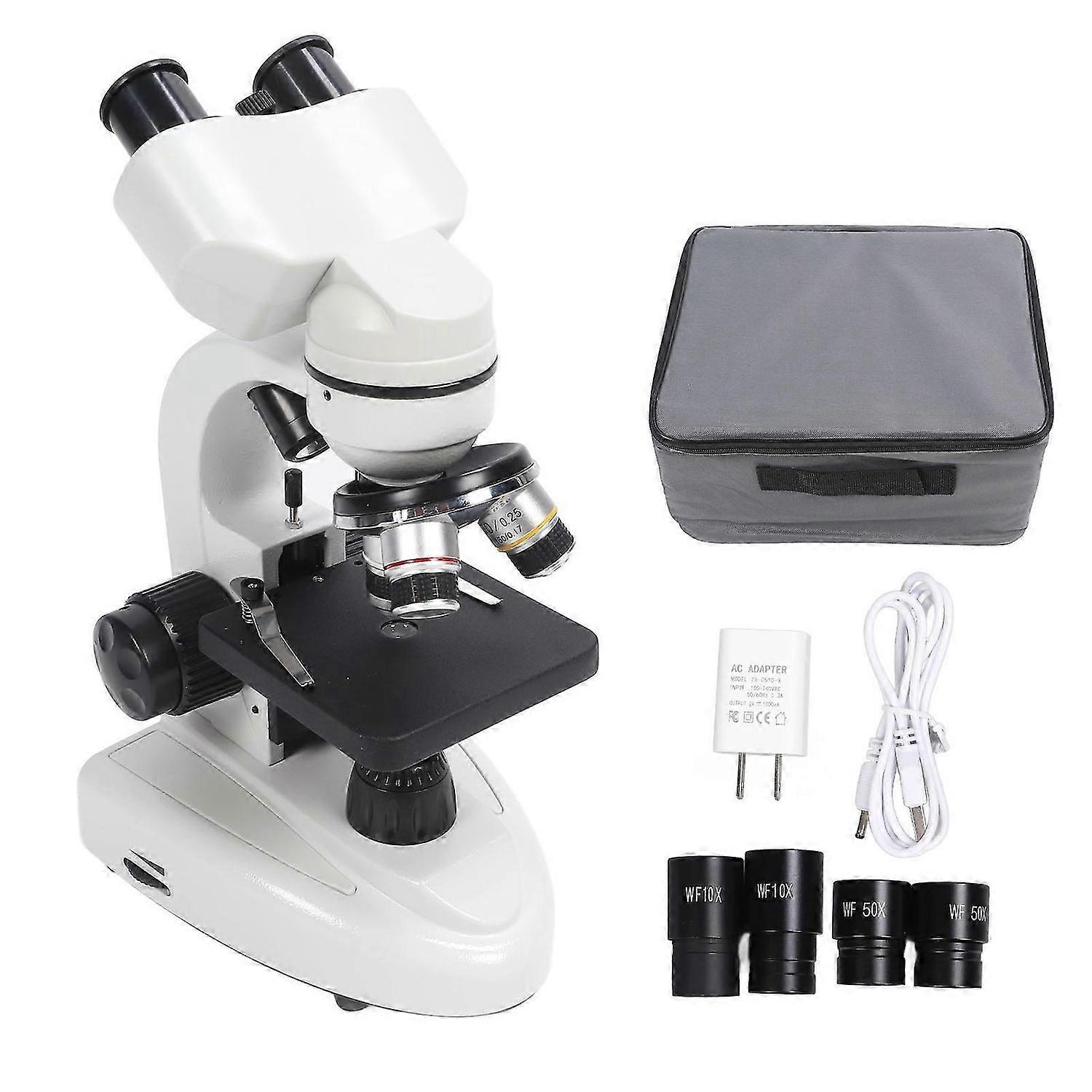 Binocular Microscope 40X5000X 360 Rotation Clear Image High Definition for Inspection Laboratory US Plug 100240V