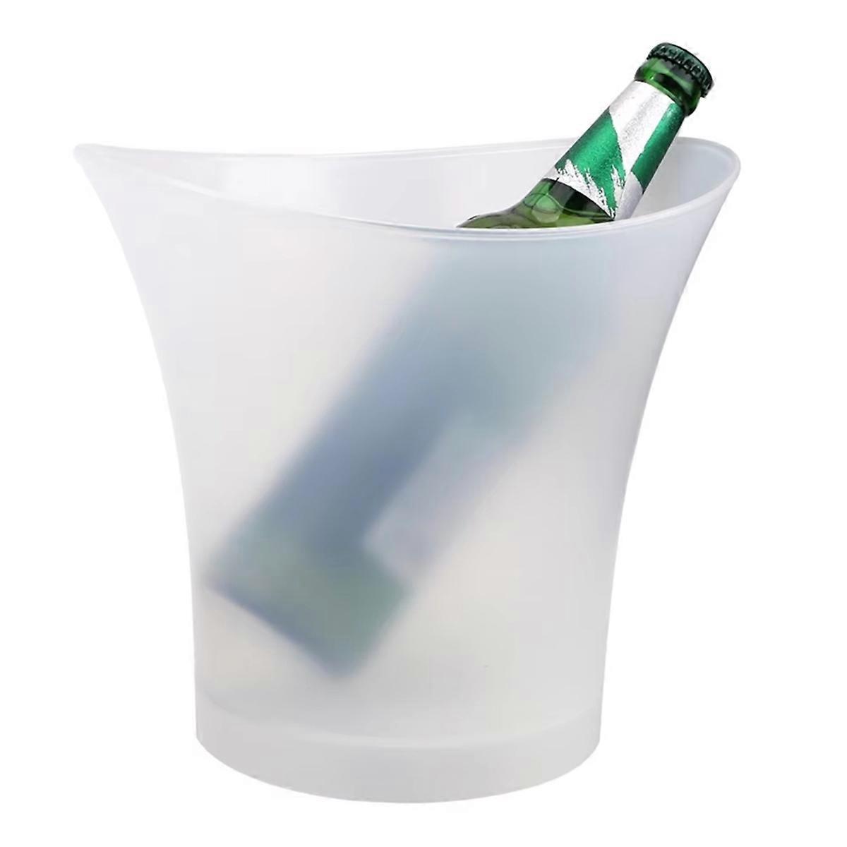 5L Waterproof Plastic LED Ice Bucket, Bars Nightclubs LED Light Up Champagne Beer Bucket (Color Cha