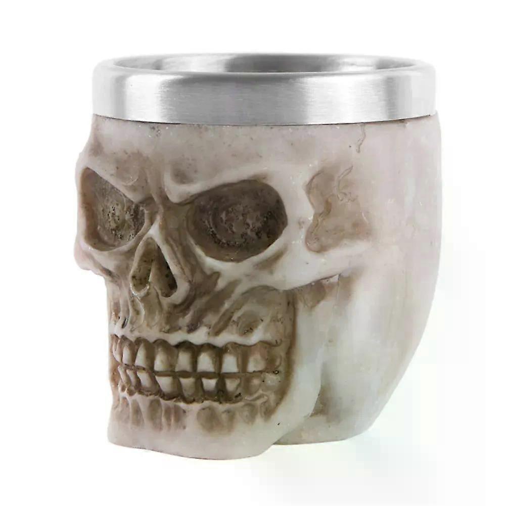 Gothic Skull Beer Glass Unique Without Handle Skeleton Skull Coffee Cup Strong Stability Vivid Pattern for Home Bar Ornament