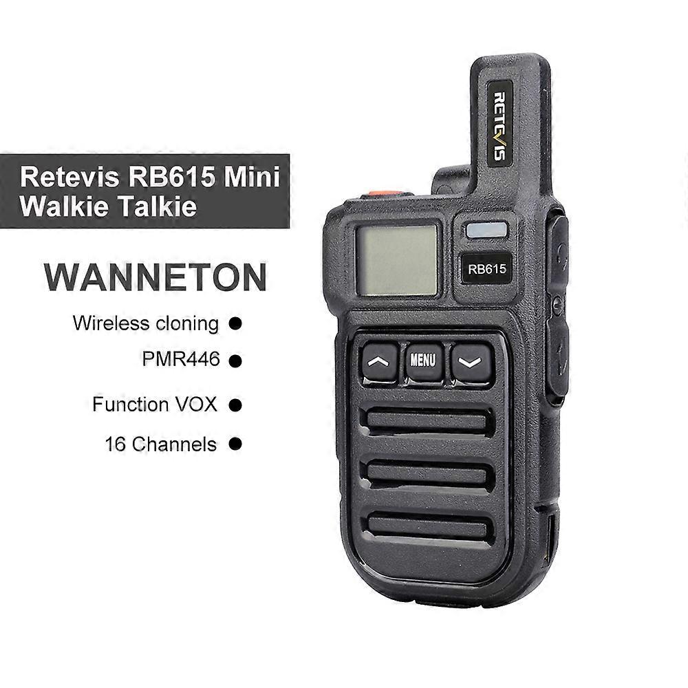 Retevis RB615 Walkie Talkie 0,5 W PMR446 16 Kanäle VOX Freisprecheinrichtung Funkgerät mit Vibrationsfunktion