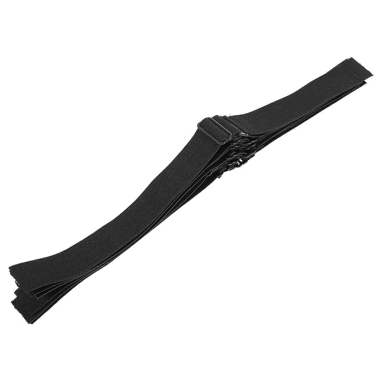 Elastic Bands For Wig Adjustable Straps Professional Hairstyling 6Pcs Black Polyester