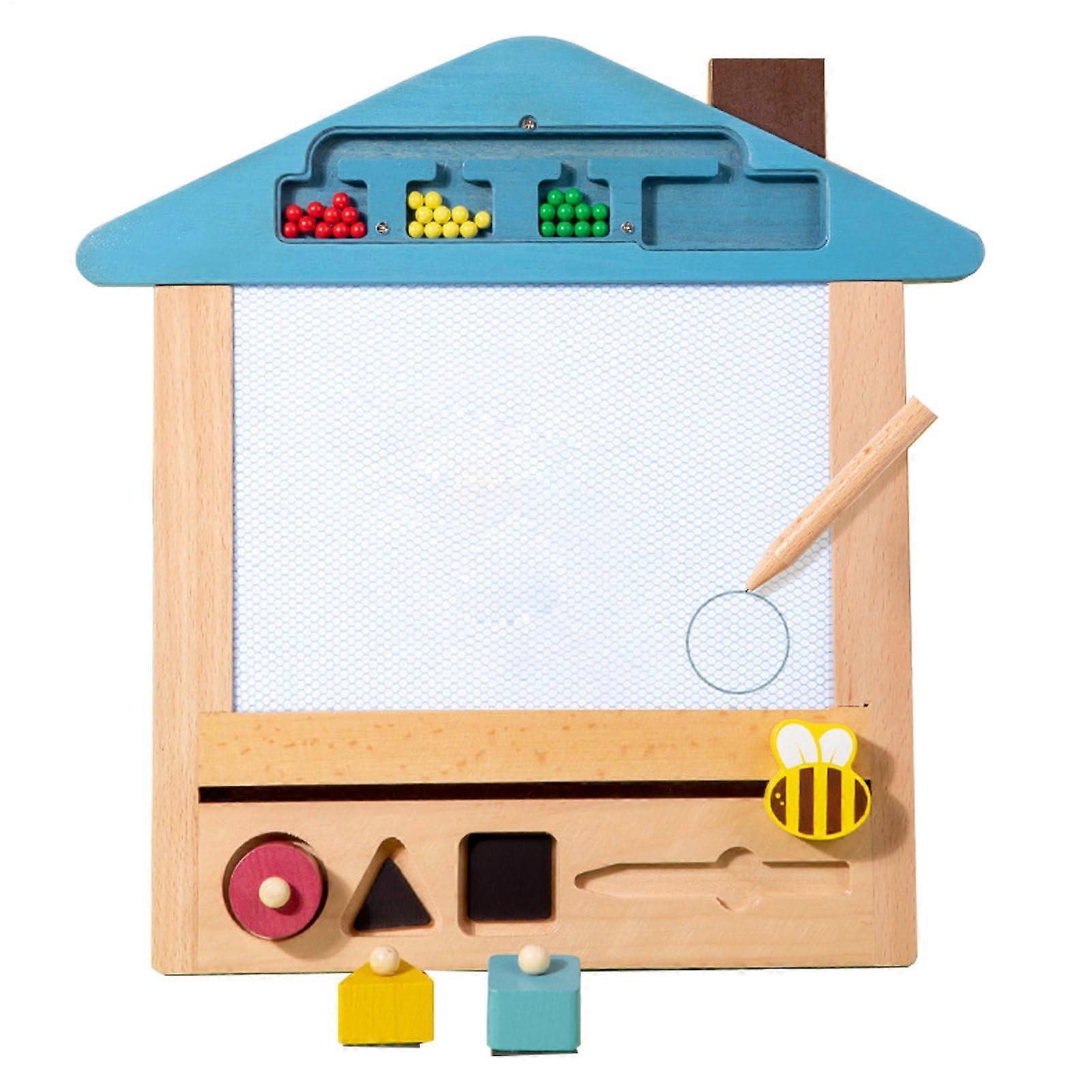 Magnetic Drawing Board – Wooden, Erasable Doodle Writing Pad, Learning, Drawing, Sketch Board for Kids Ages 3 and Up
