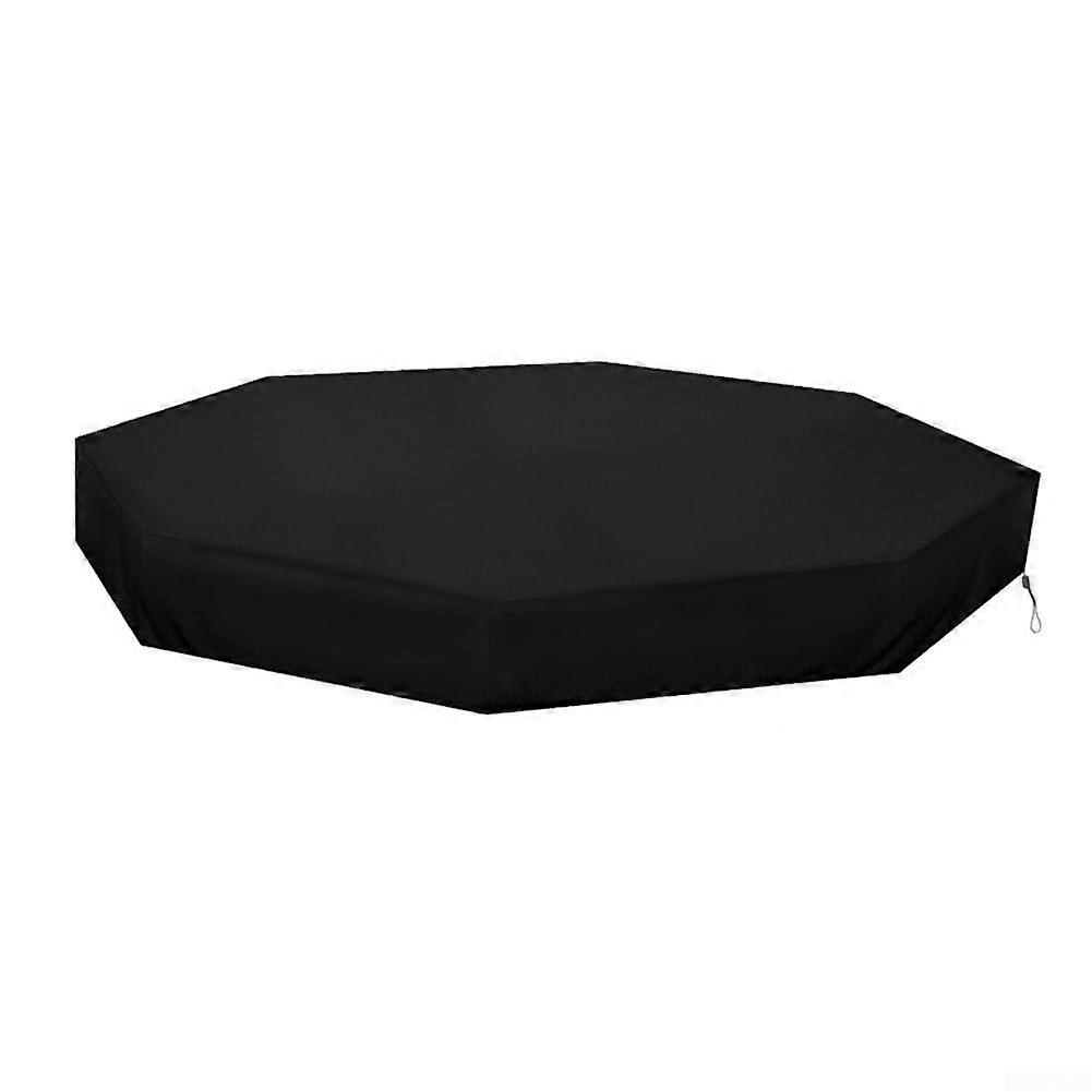 Sandpit Protective Cover Octagonal 210D Oxford Fabric Waterproof Outdoor Cover With Drawstring 84L X 75W X 9H Black