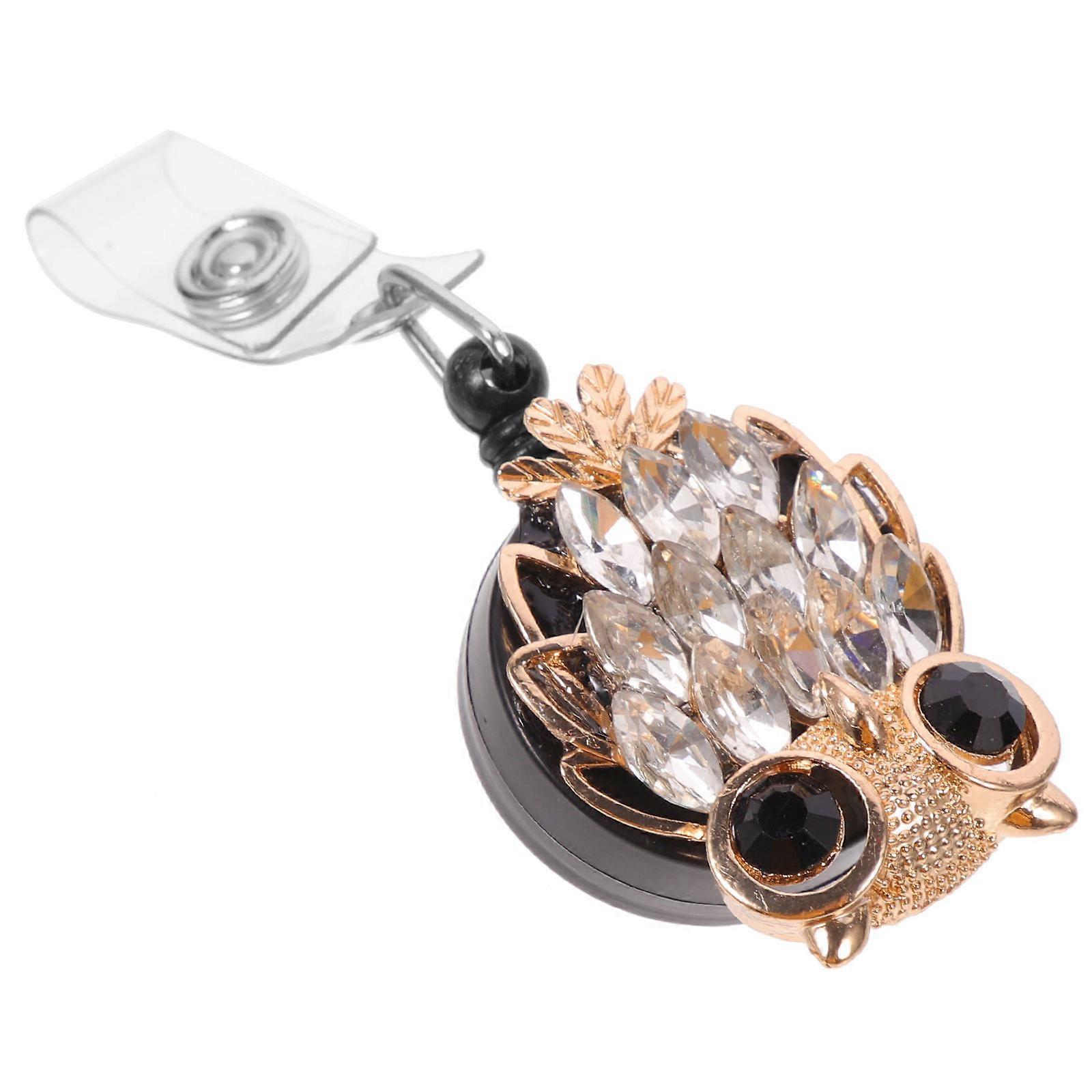 Retractable Clasp Decorative Badge Clip Alloy Rotatable Crocodile Clip 1Pack